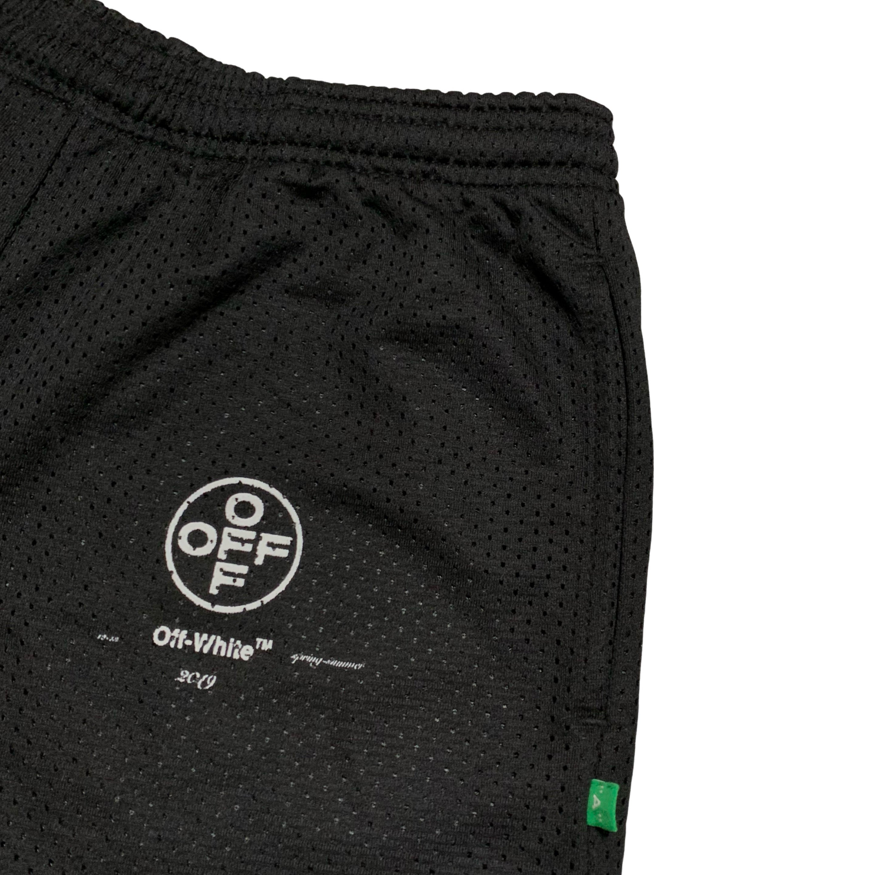 Off White Small Shorts Impressionism Black Mesh 99 Bottoms Virgil Abloh