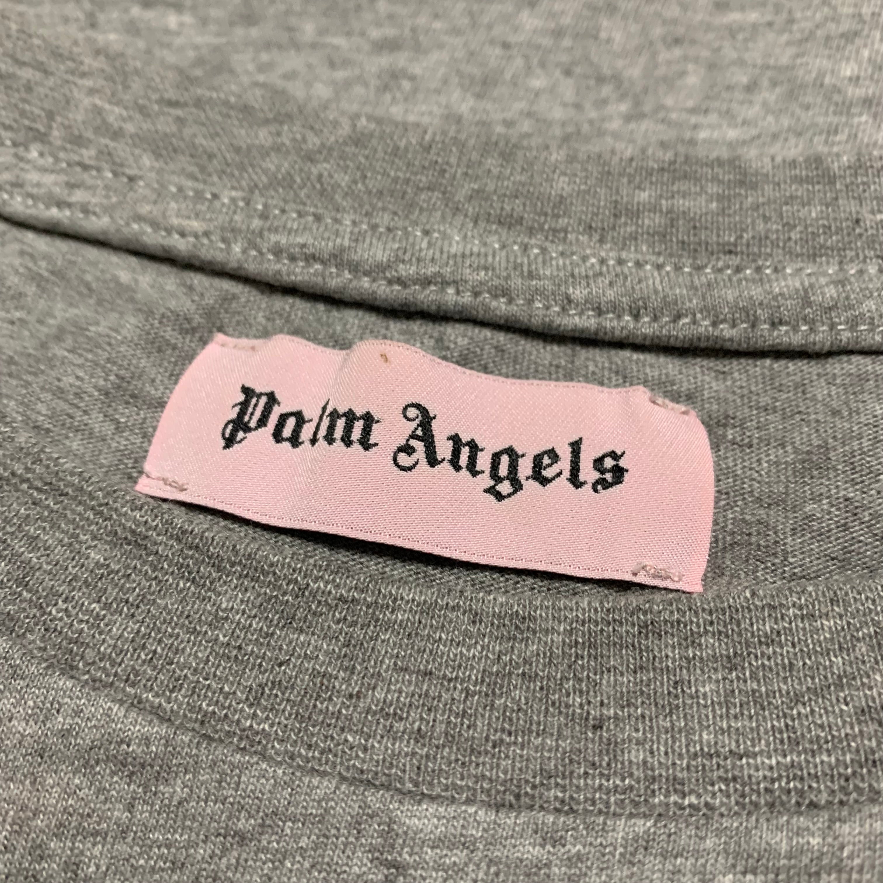 Palm Angels Small Plam Tree Graphic Grey Tee