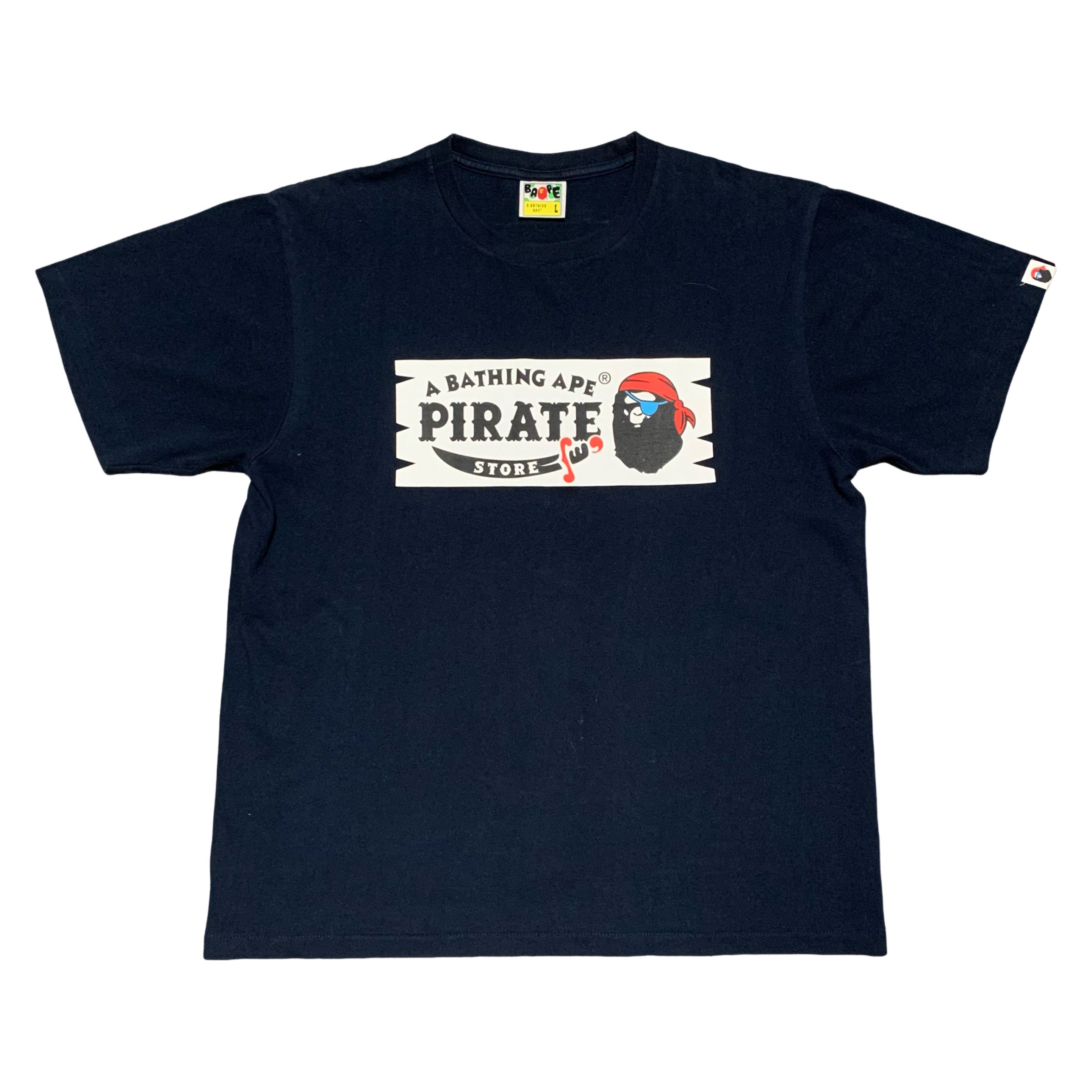 Bape Large Pirate Store Navy Blue Tee A Bathing Ape