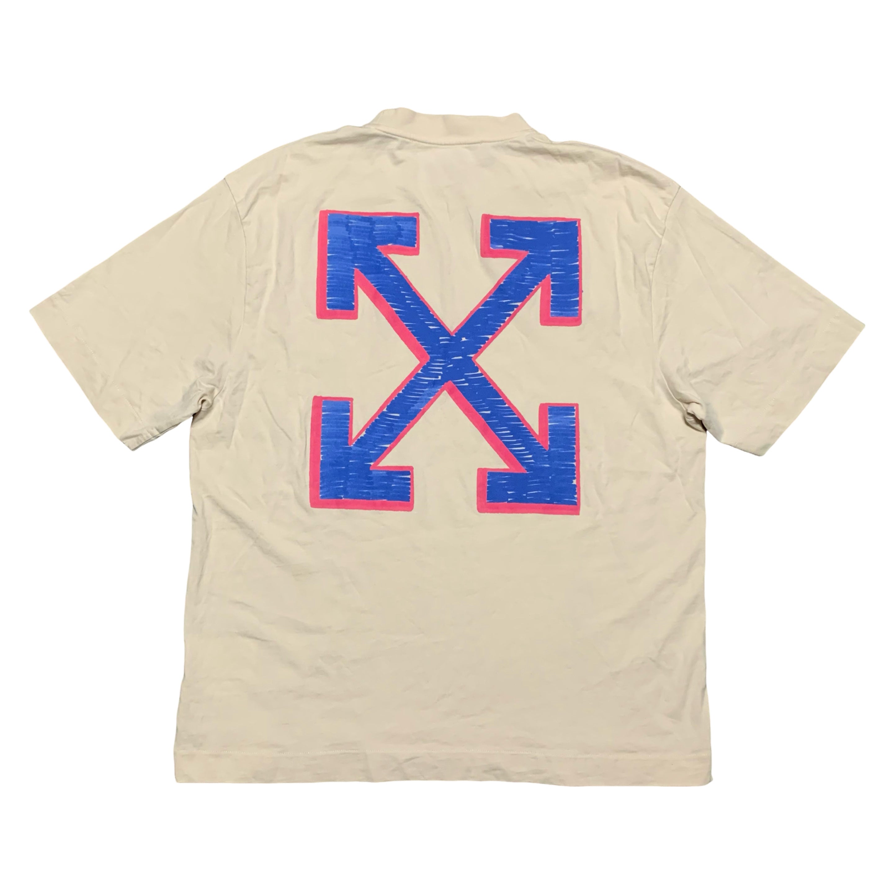 Off White Small Arrows Skate Beige White Tee Virgil Abloh
