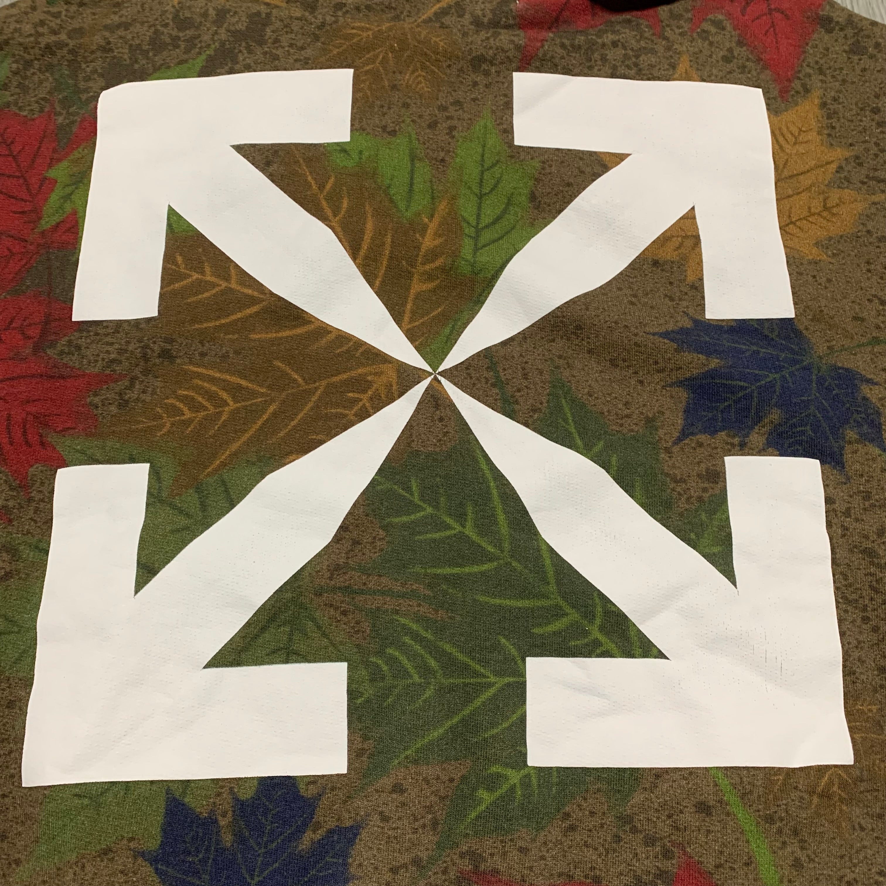 Off White Small Leaf Arrows Green Camo Hoodie Virgil Abloh