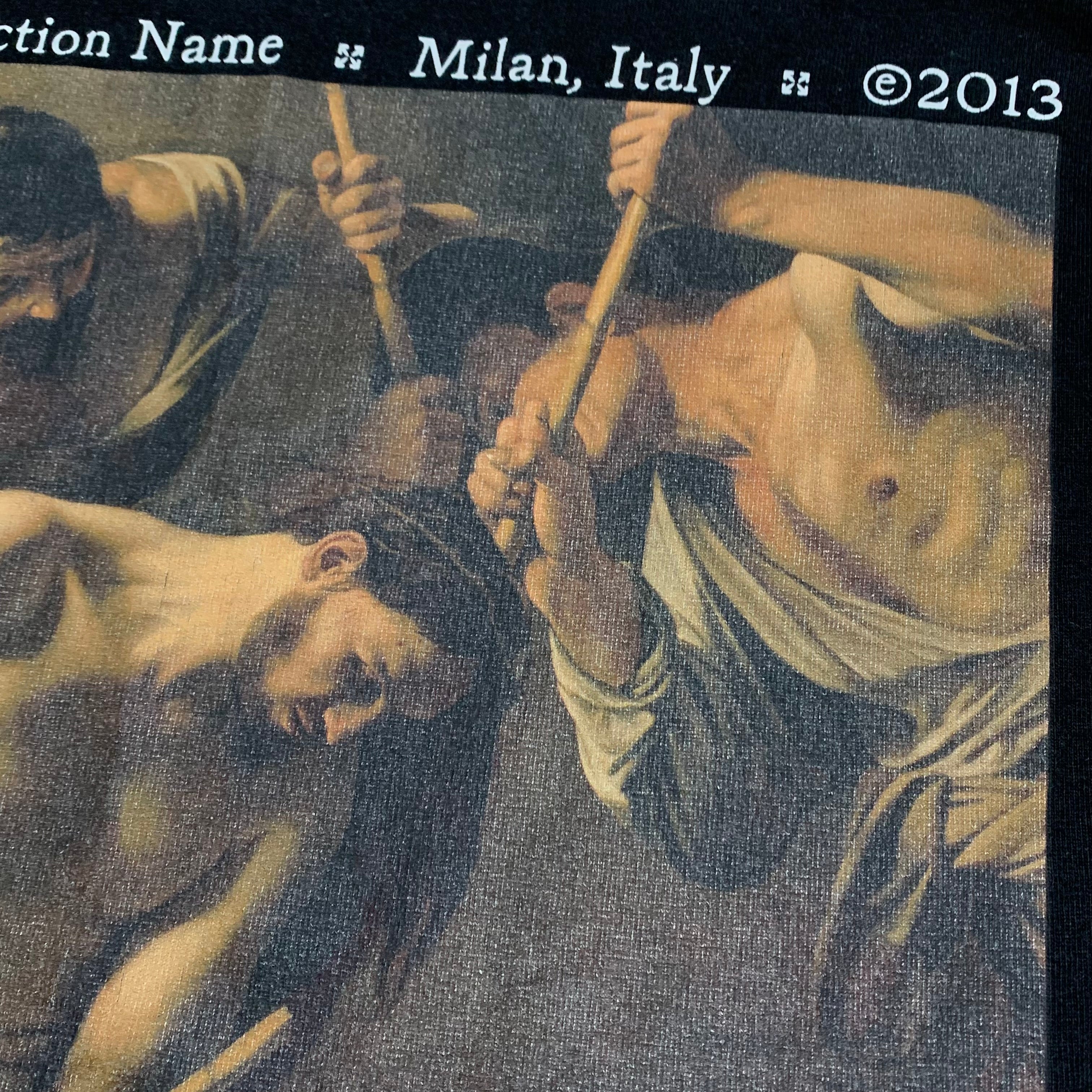 Off White Small Caravaggio Back Graphic Black Tee Virgil Abloh