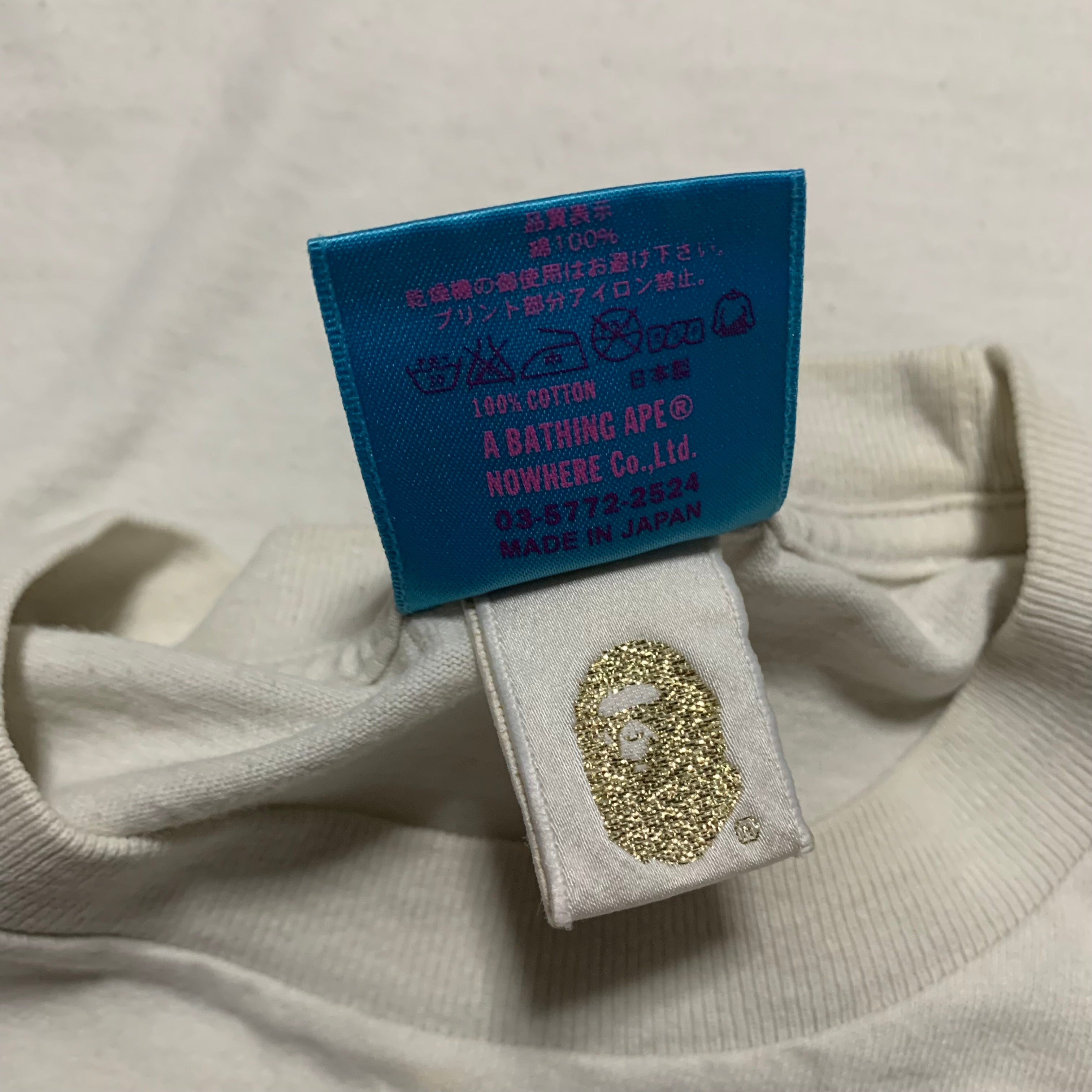 Bape Large Ape Face Camo Graphic White Tee A Bathing Ape Vintage