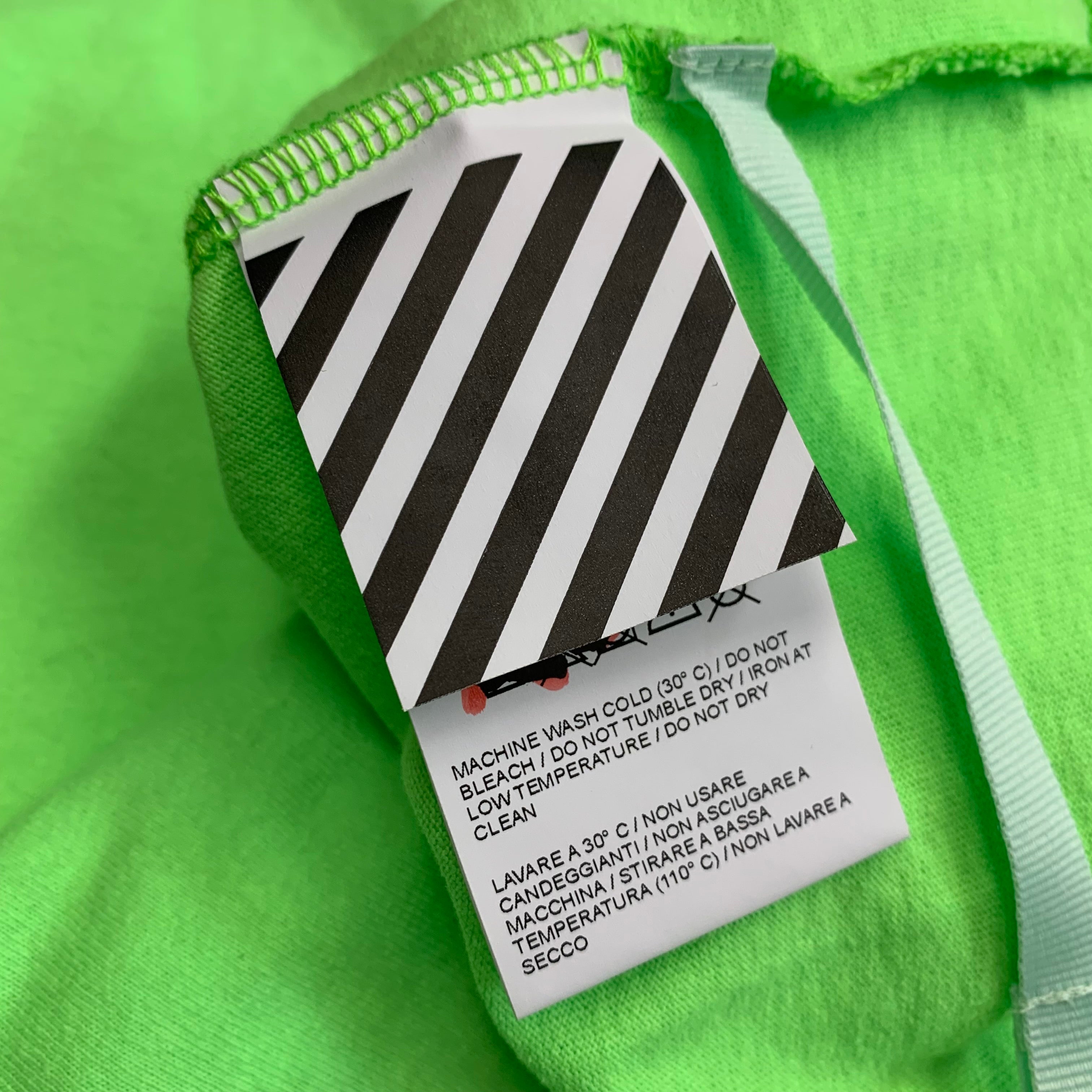 Off White XS Tee Empty Gallery Staff Green T-Shirt Virgil Abloh