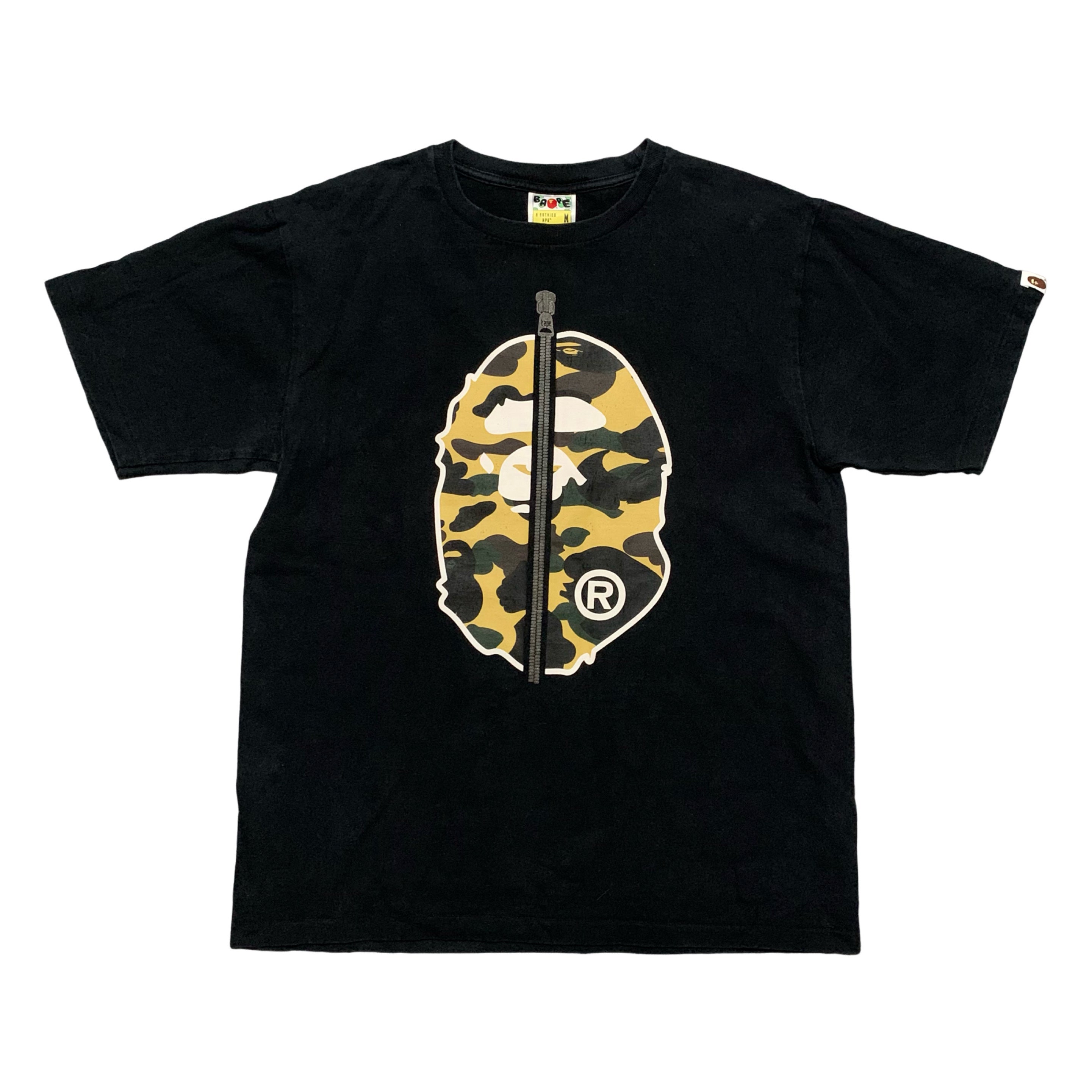 Bape Medium Ape Head 1st Camo Zip Black Tee