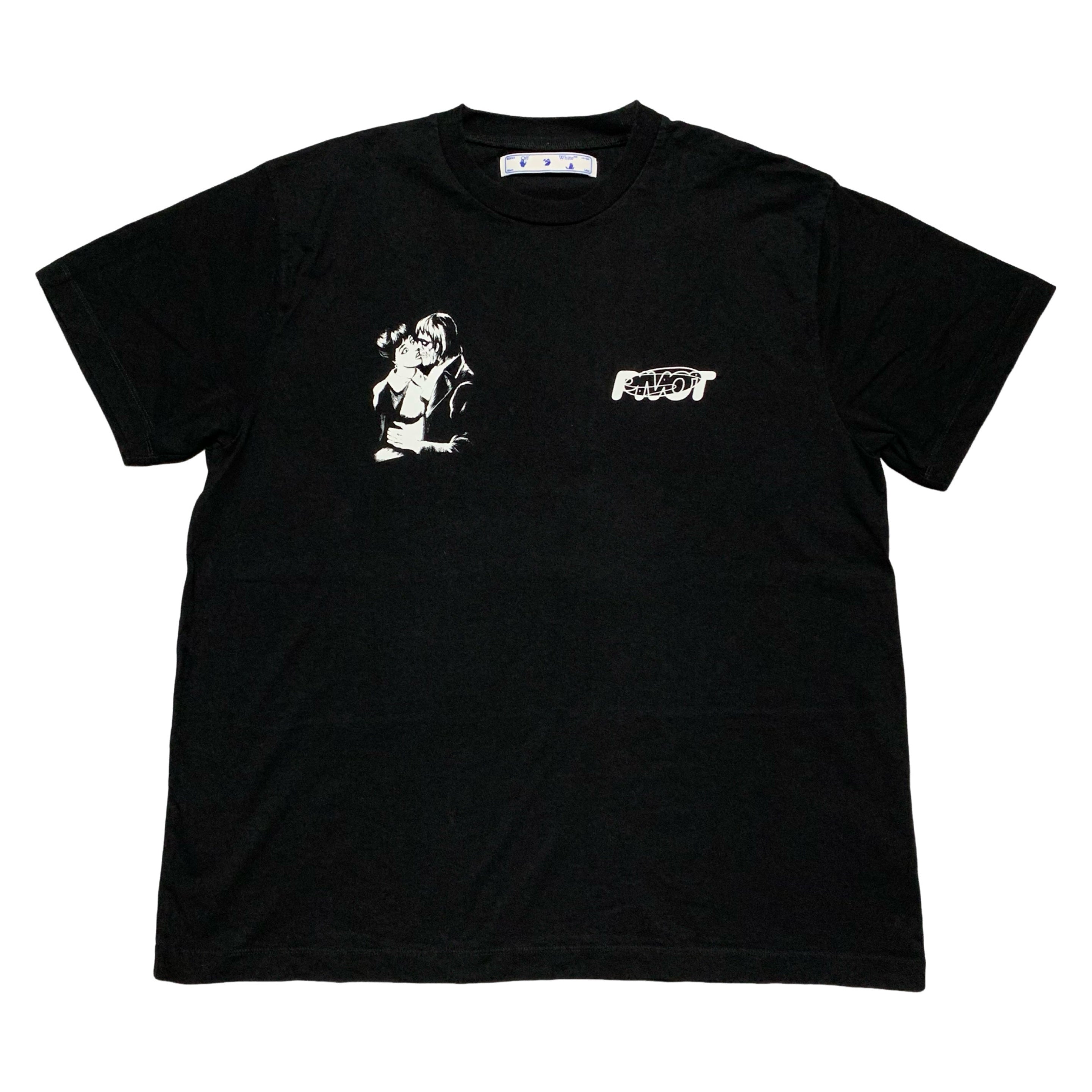 Off White Large Kiss Graphic Black Tee Virgil Abloh