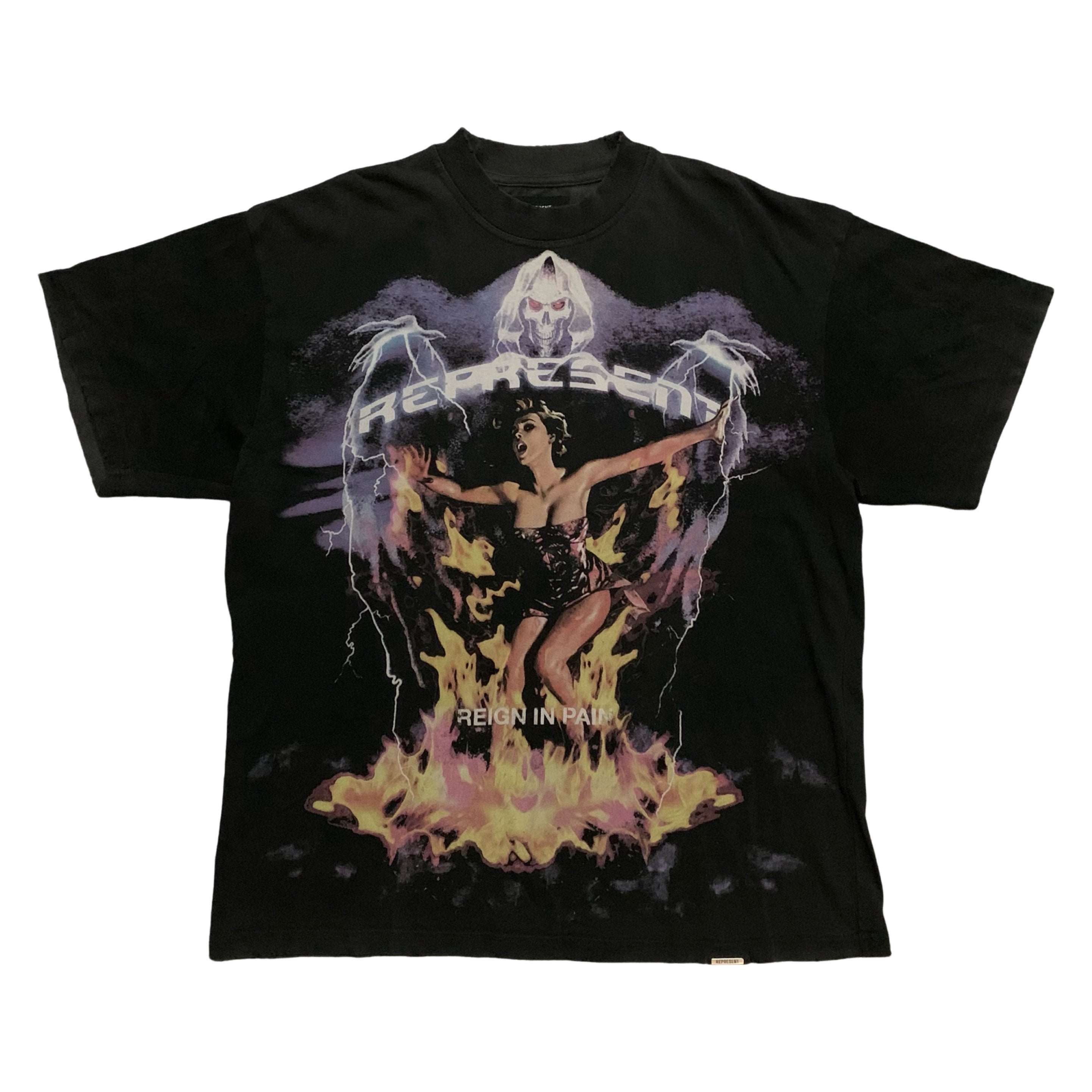 Represent Large Spirit Reaper Vintage Black Tee