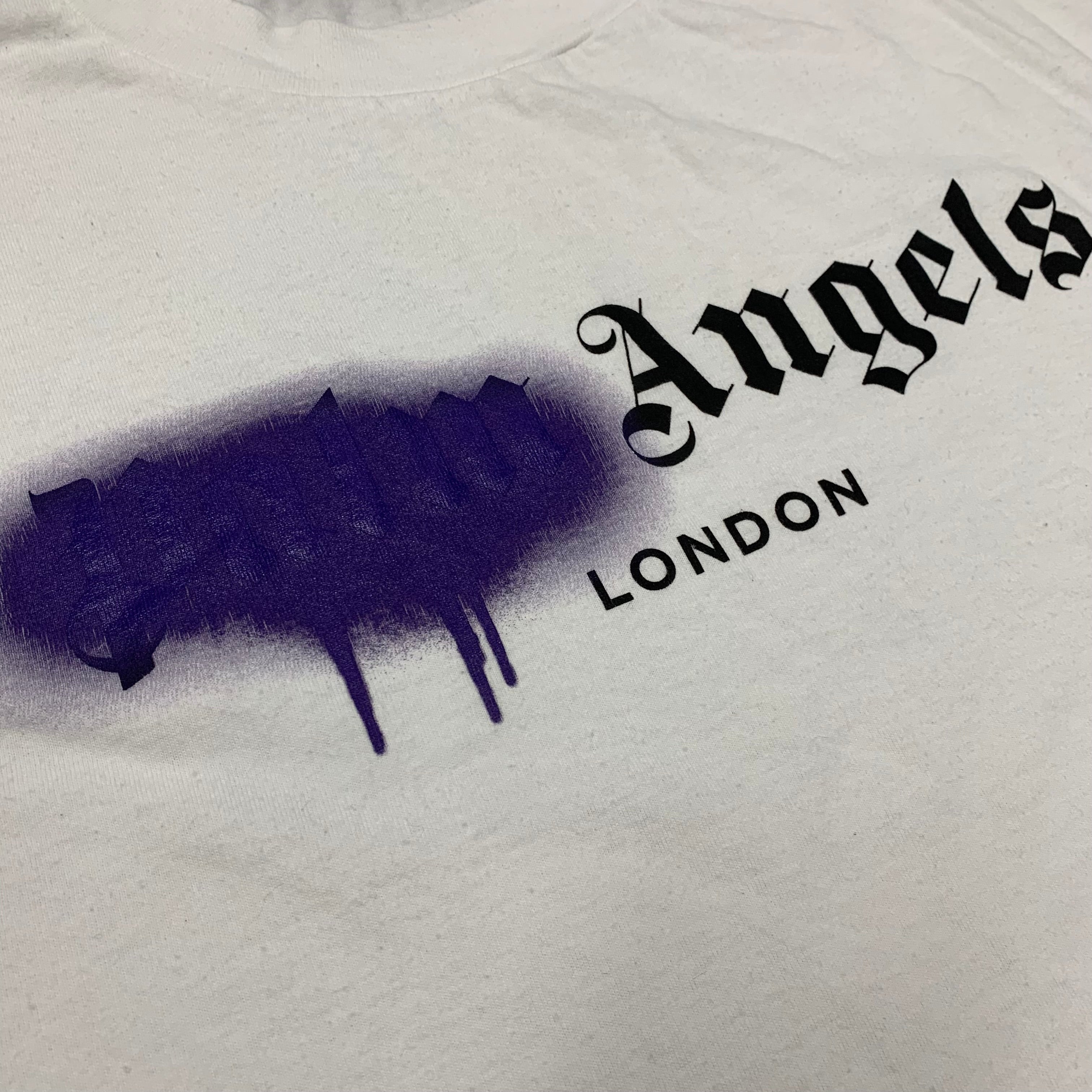 Palm Angels Large Tee London Sprayed White T-Shirt