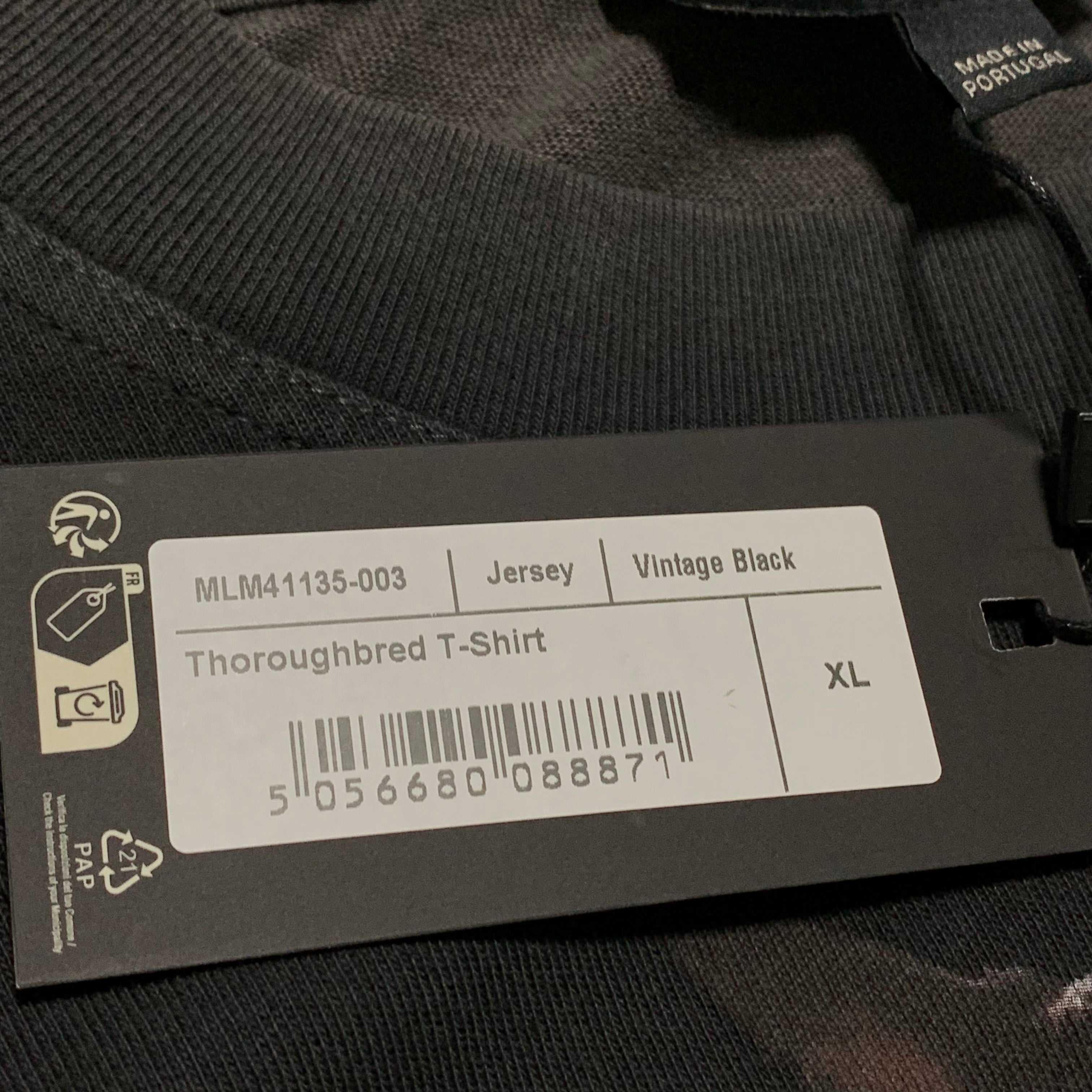 Represent XL Thoroughbred Dog Vintage Black Tee