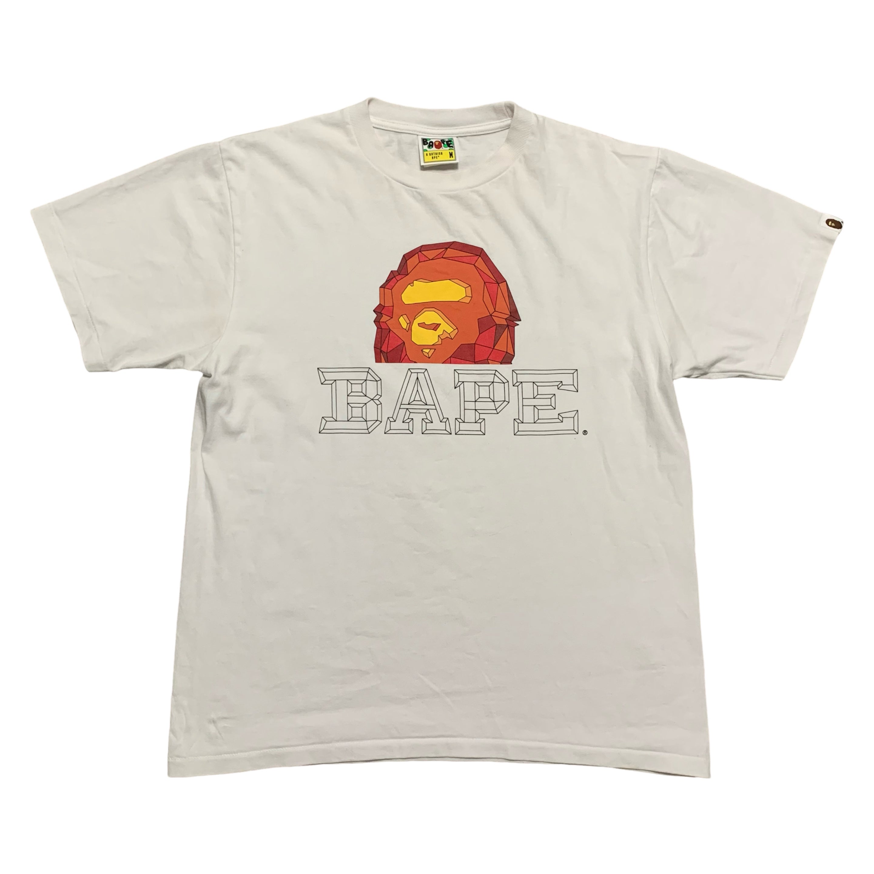 Bape Medium Polygon Ape Head White Tee 2023