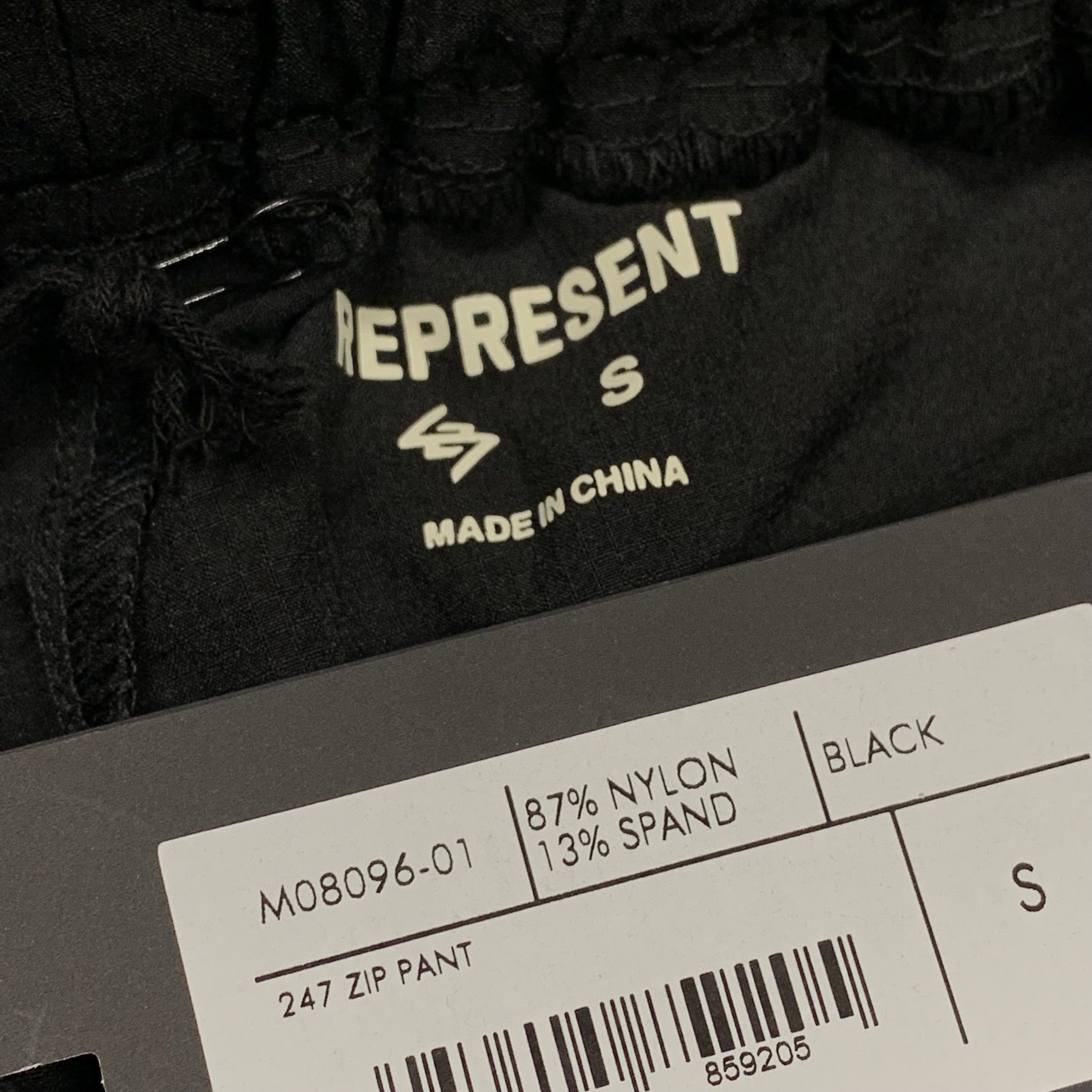 Represent Small Pant 247 Black Zip Track Cargo Bottoms