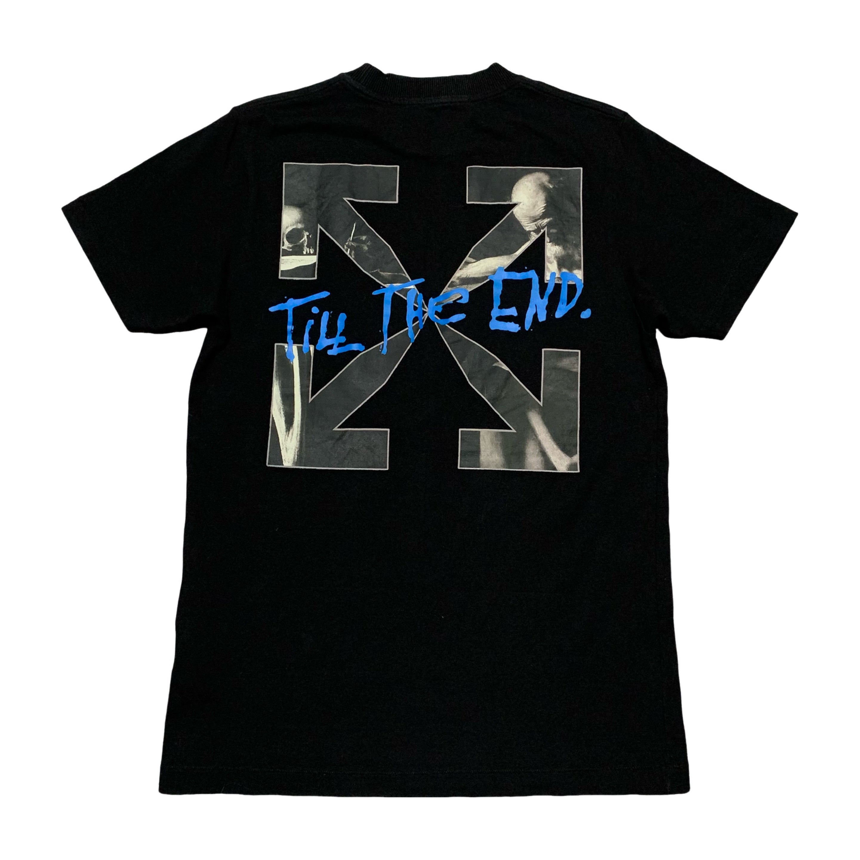 Off White Small Caravaggio Arrows Black Tee 'Till The End' Virgil Abloh
