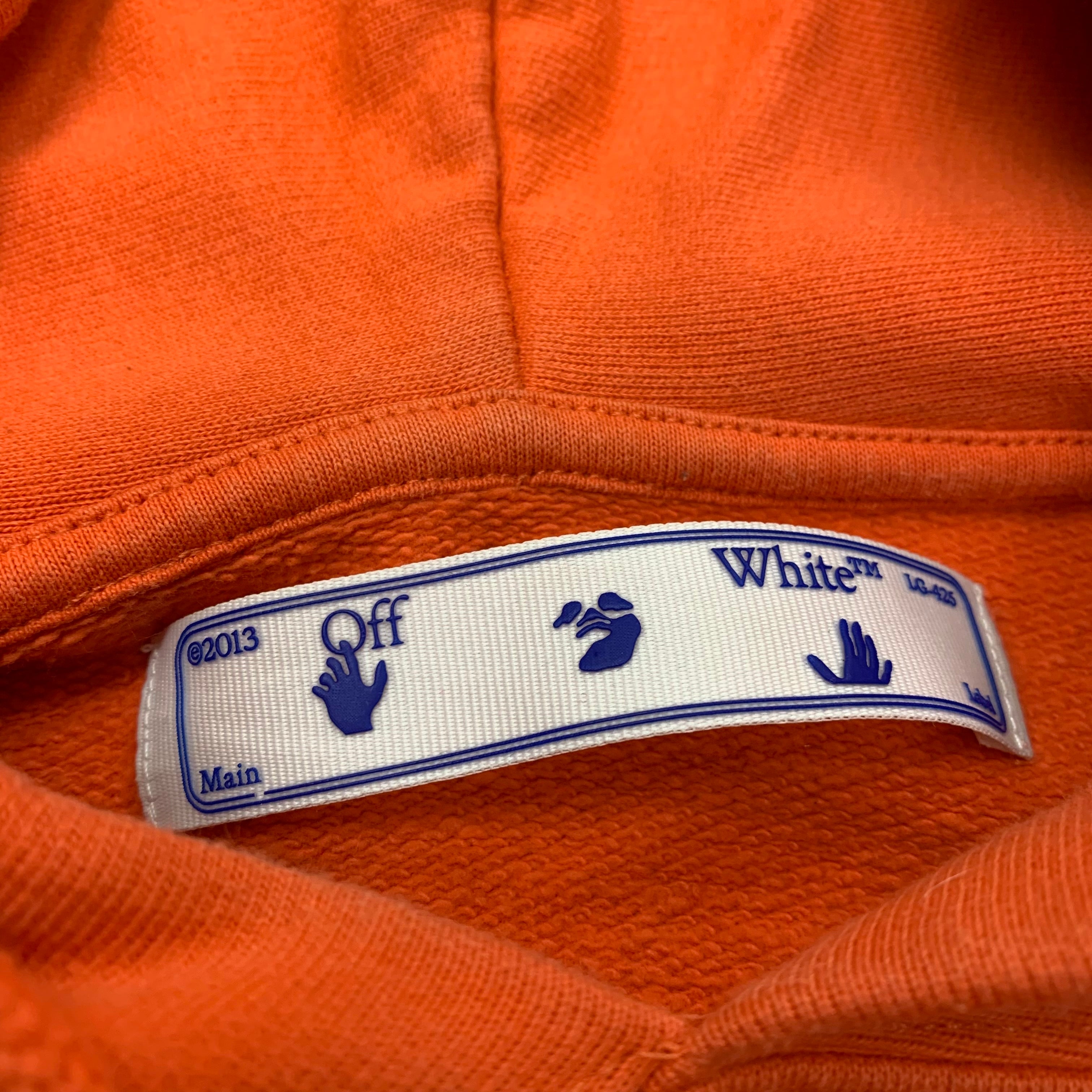 Off White Medium Hoodie Stencil Arrows Orange Hoodie Virgil Abloh