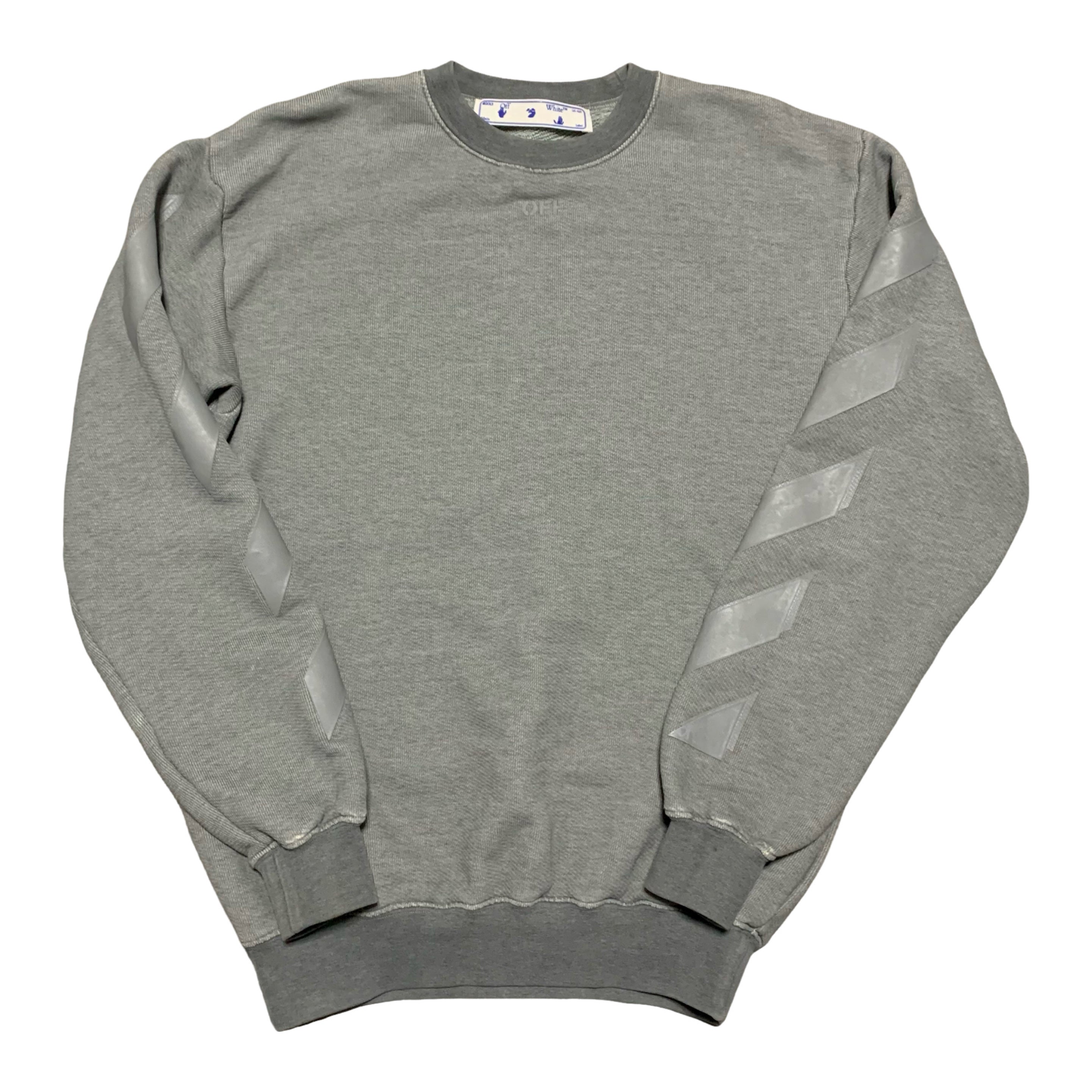 Off White XS Arrows Graphic Grey Sweatshirt Crewneck Virgil Abloh