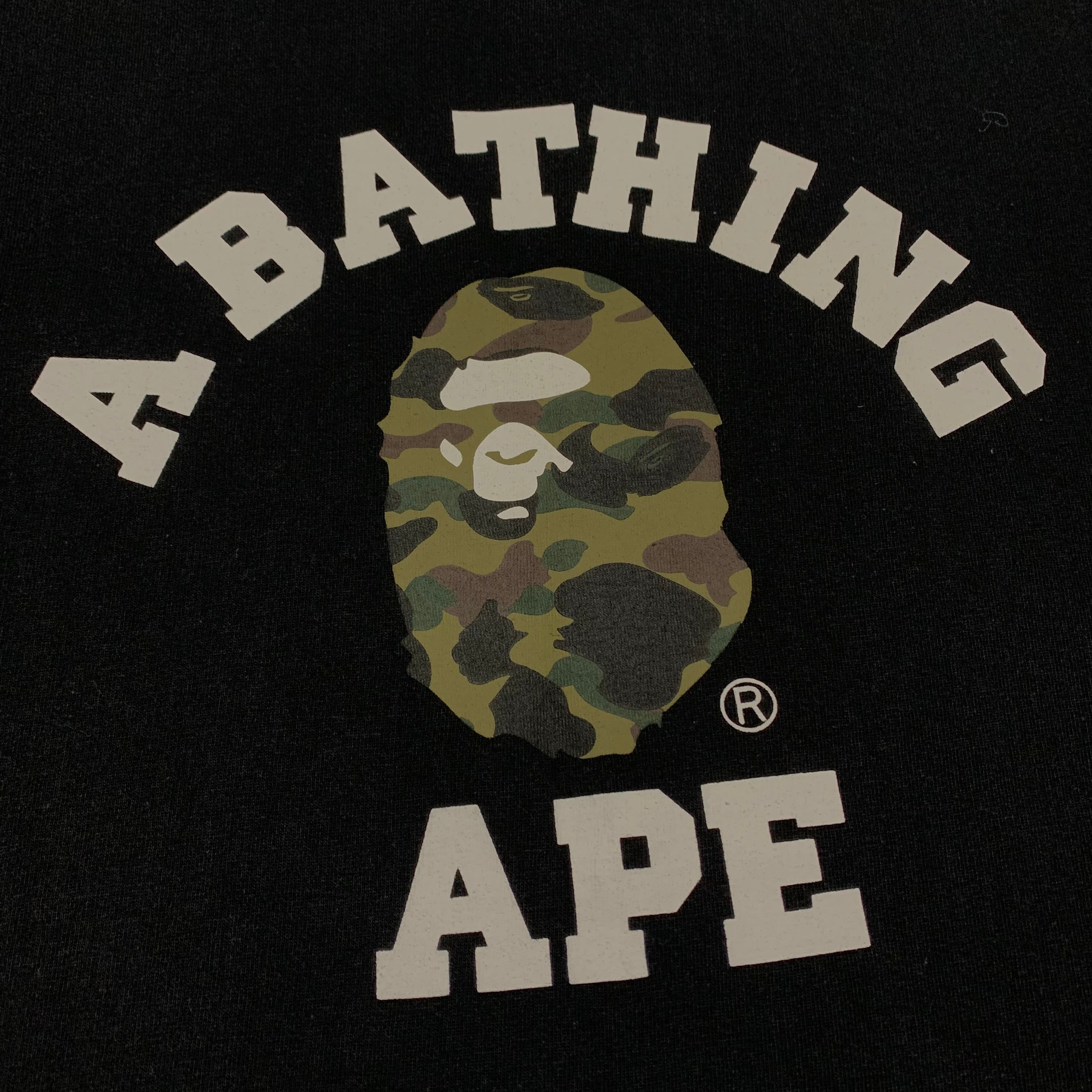 Bape Medium College 1st Camo Black Tee A Bathing Ape