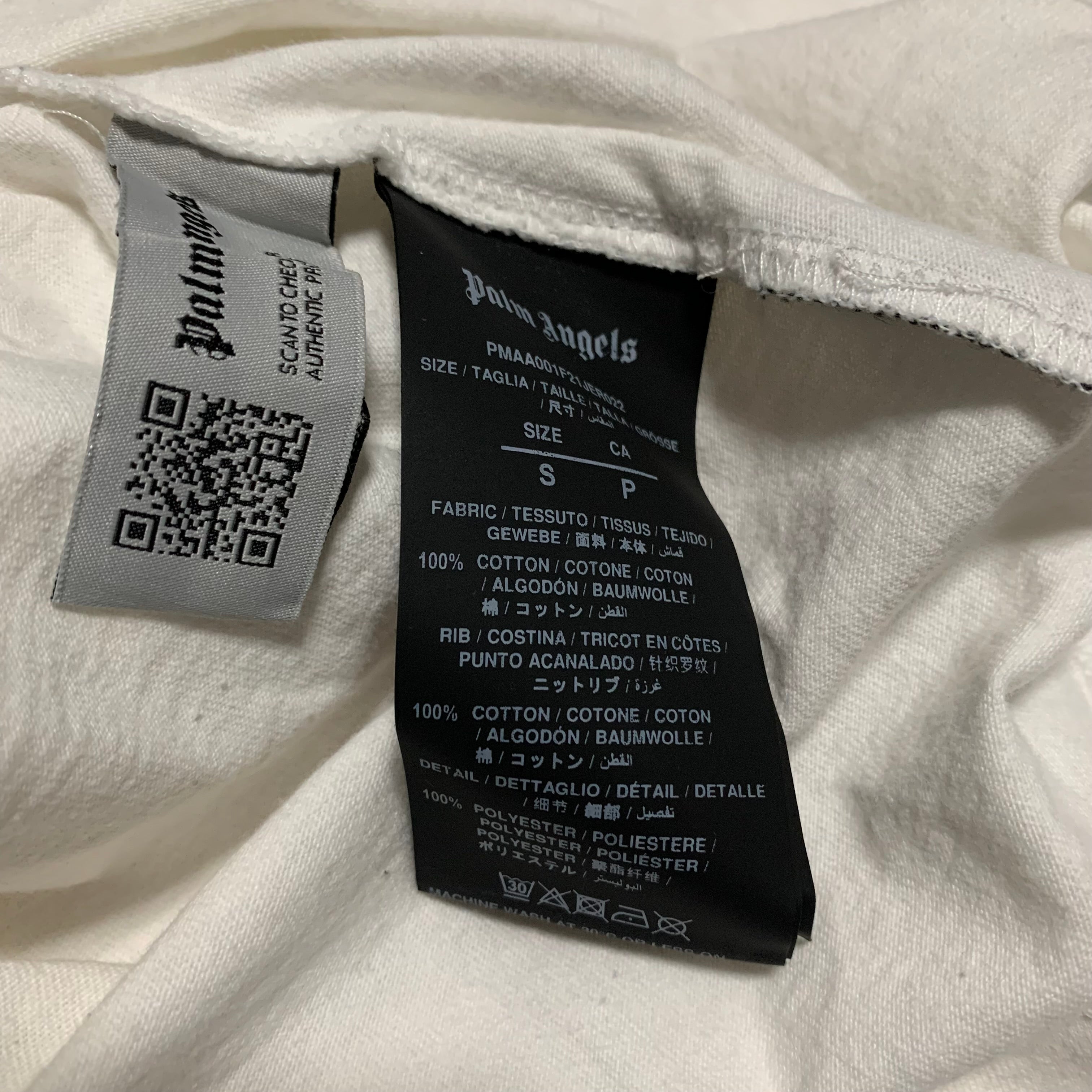 Palm Angels Small Spray Heart White Tee