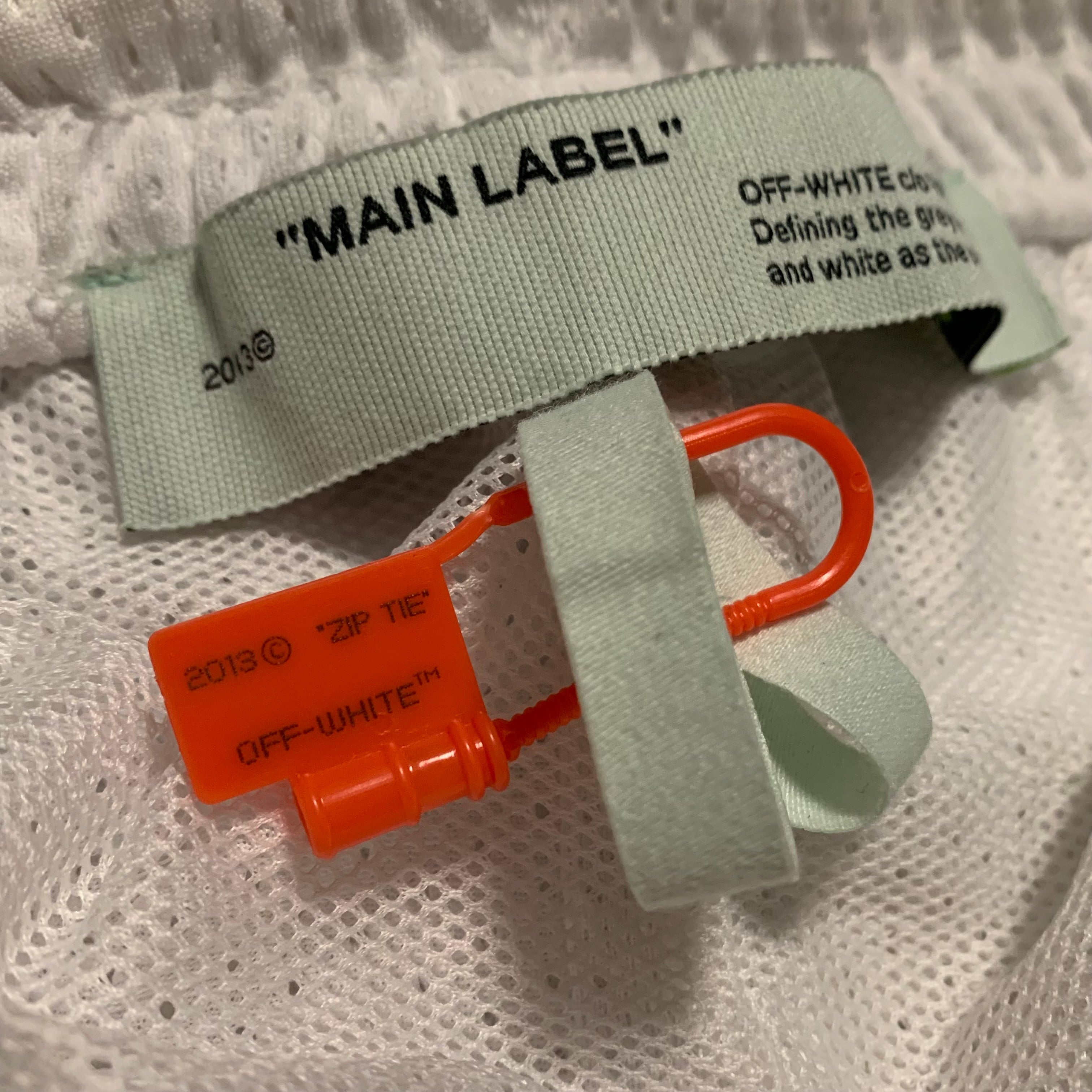 Off White Large Shorts Caravaggio Diag White Mesh Bottoms Virgil Abloh