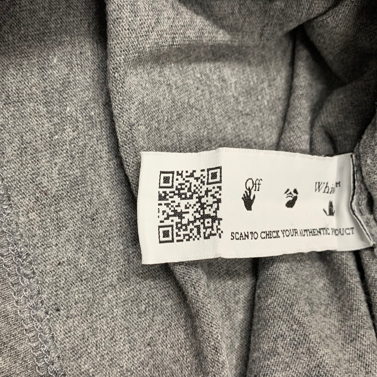 Off White XL Tee Paint Script Arrows Grey T-Shirt Virgil Abloh