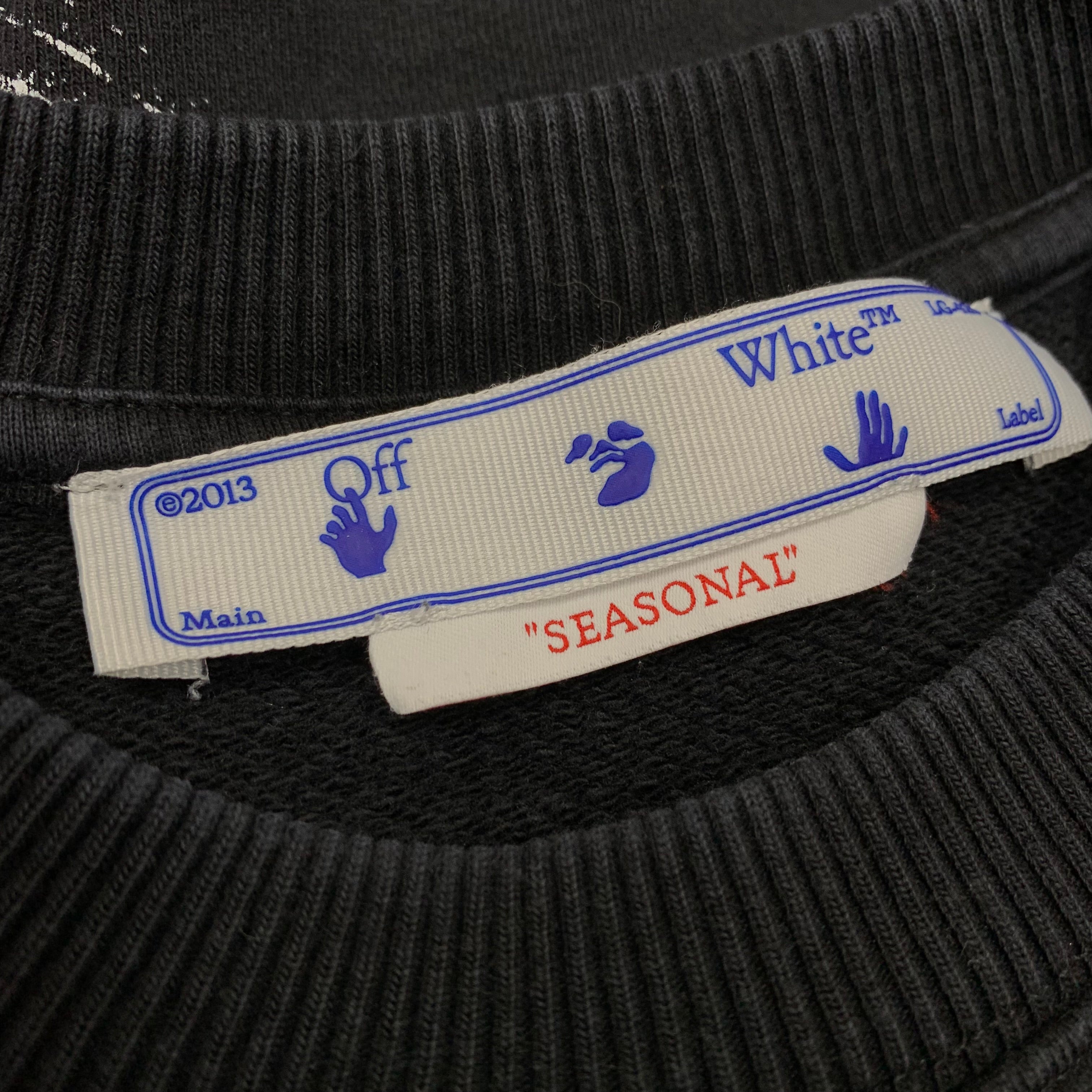 Off White Small Sweatshirt Paint Arrows Black Crewneck Virgil Abloh