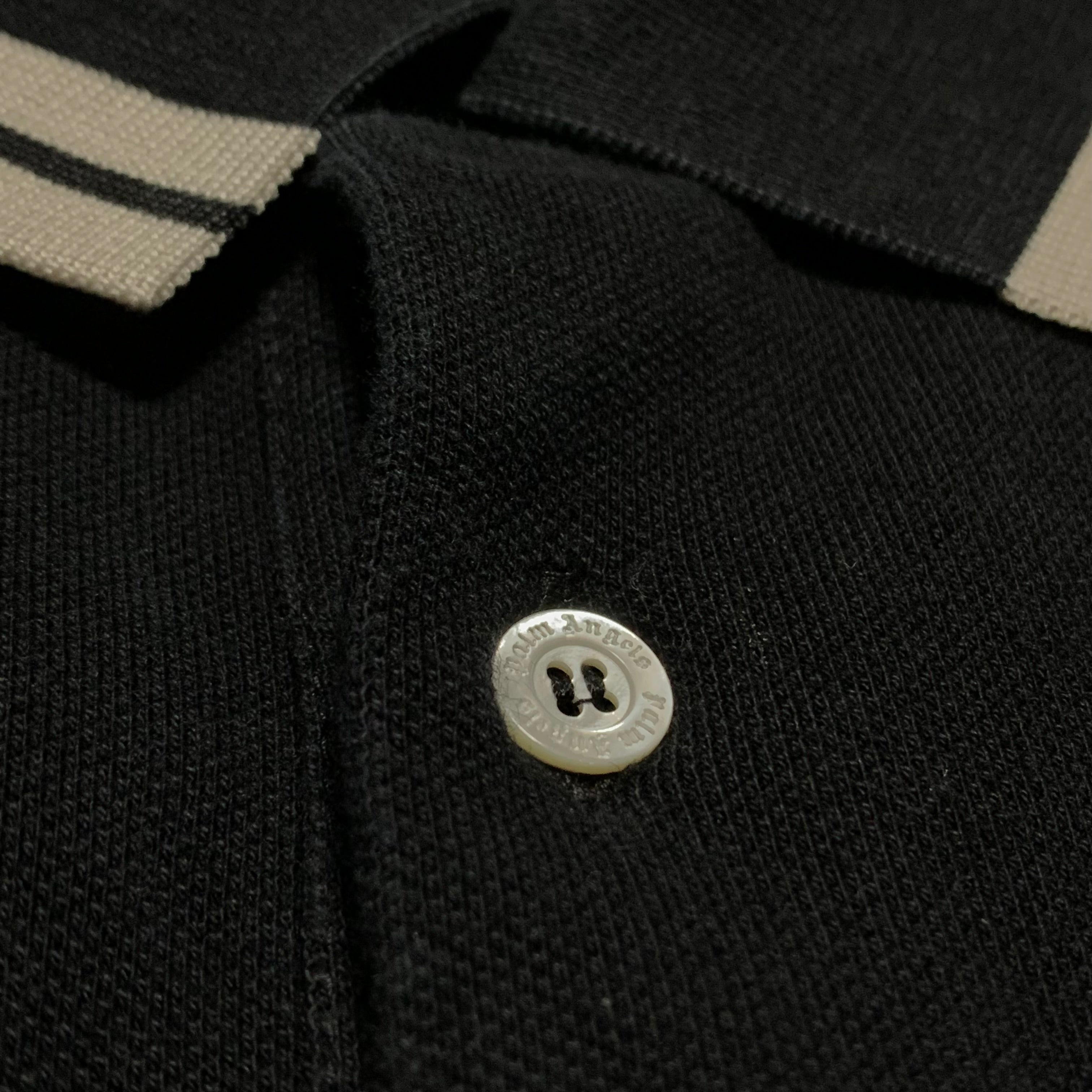 Palm Angels Medium Polo Shirt Black Button Top