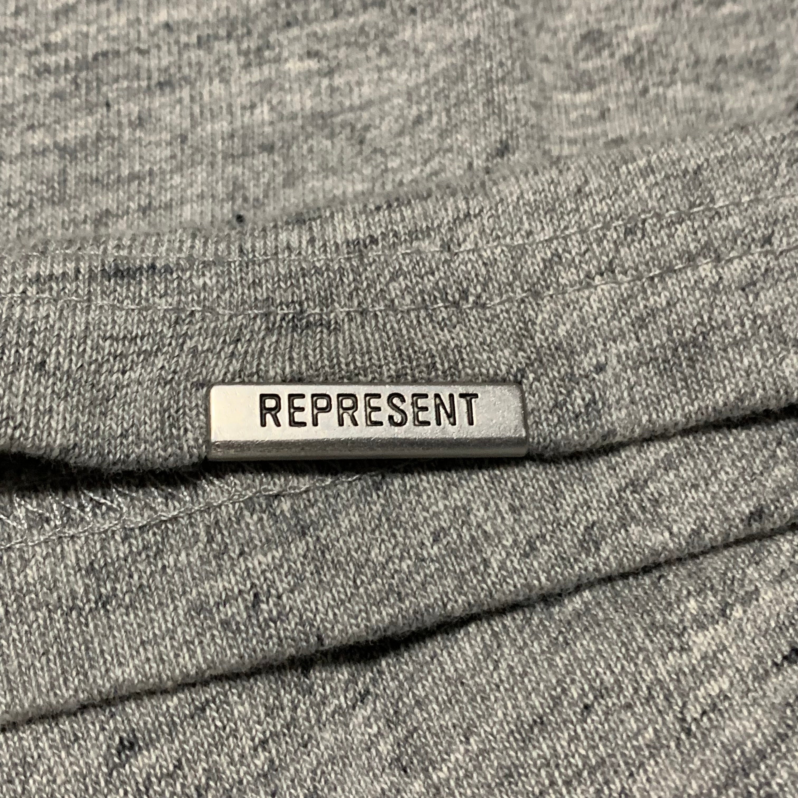 Represent Small England Applique Grey Marl Tee