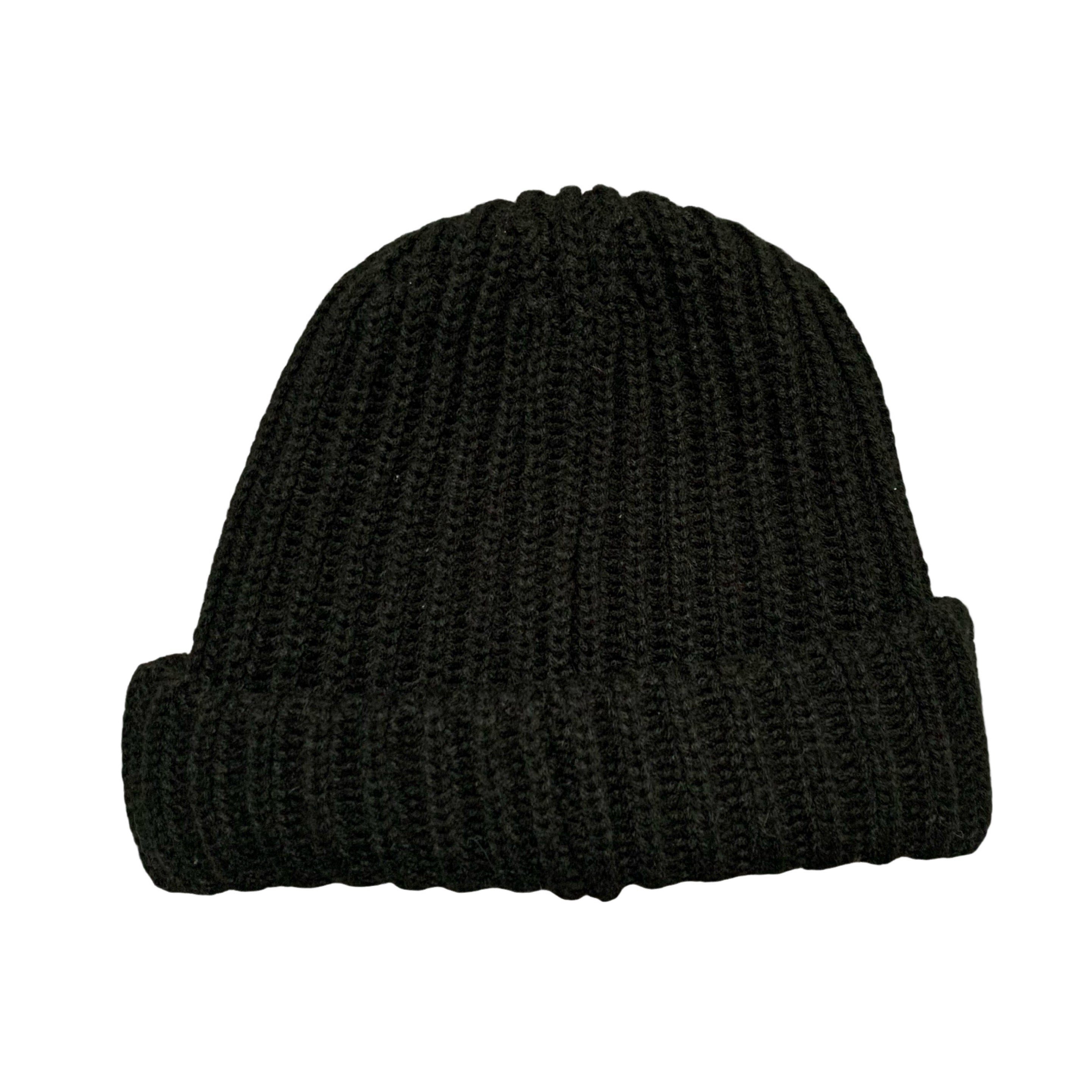Supreme Beanie Classic Logo Chunky Ribbed Black Beanie Hat
