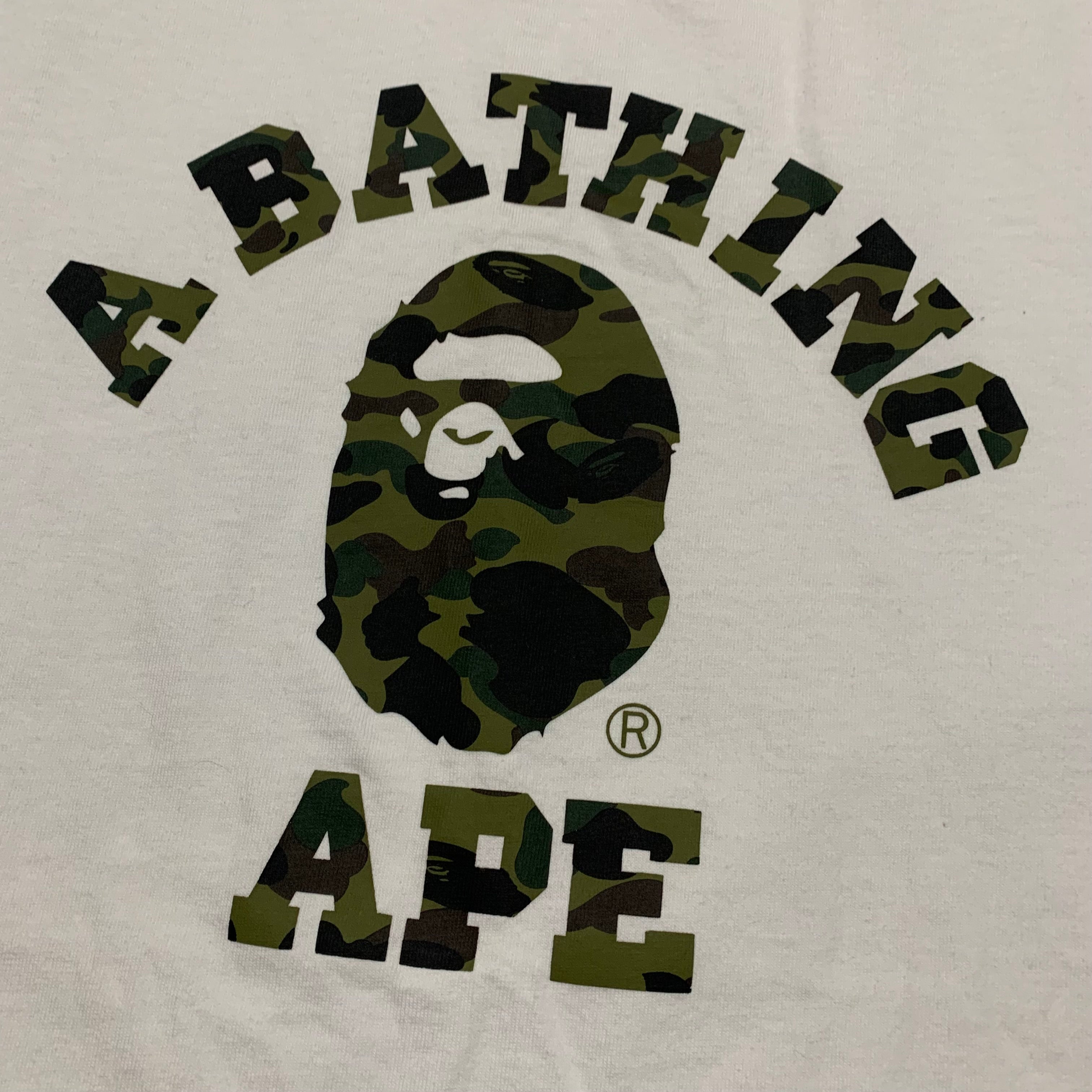 Bape Large College Camo White Tee A Bathing Ape