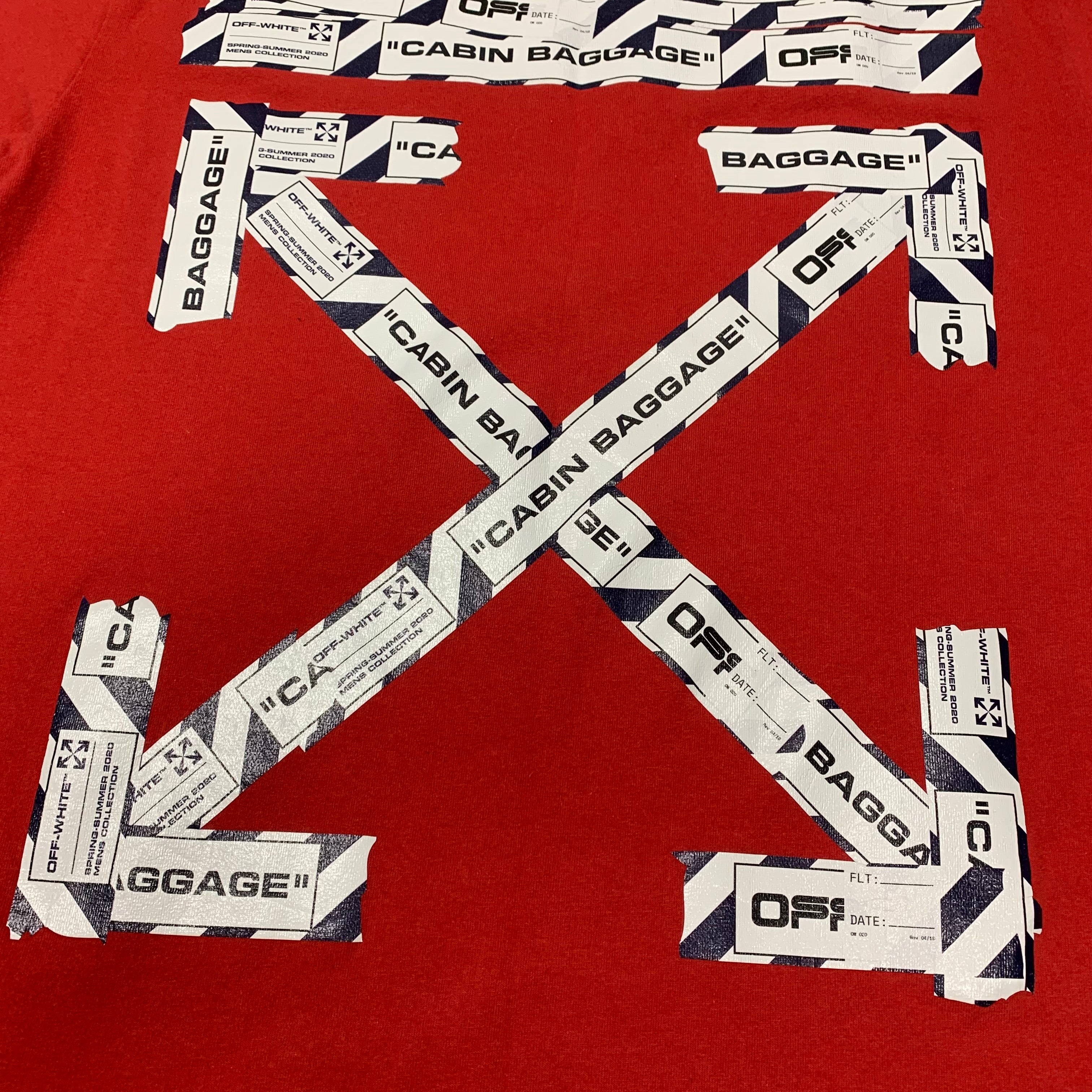 Off White Medium Tee Airport Arrows Red T-Shirt Virgil Abloh