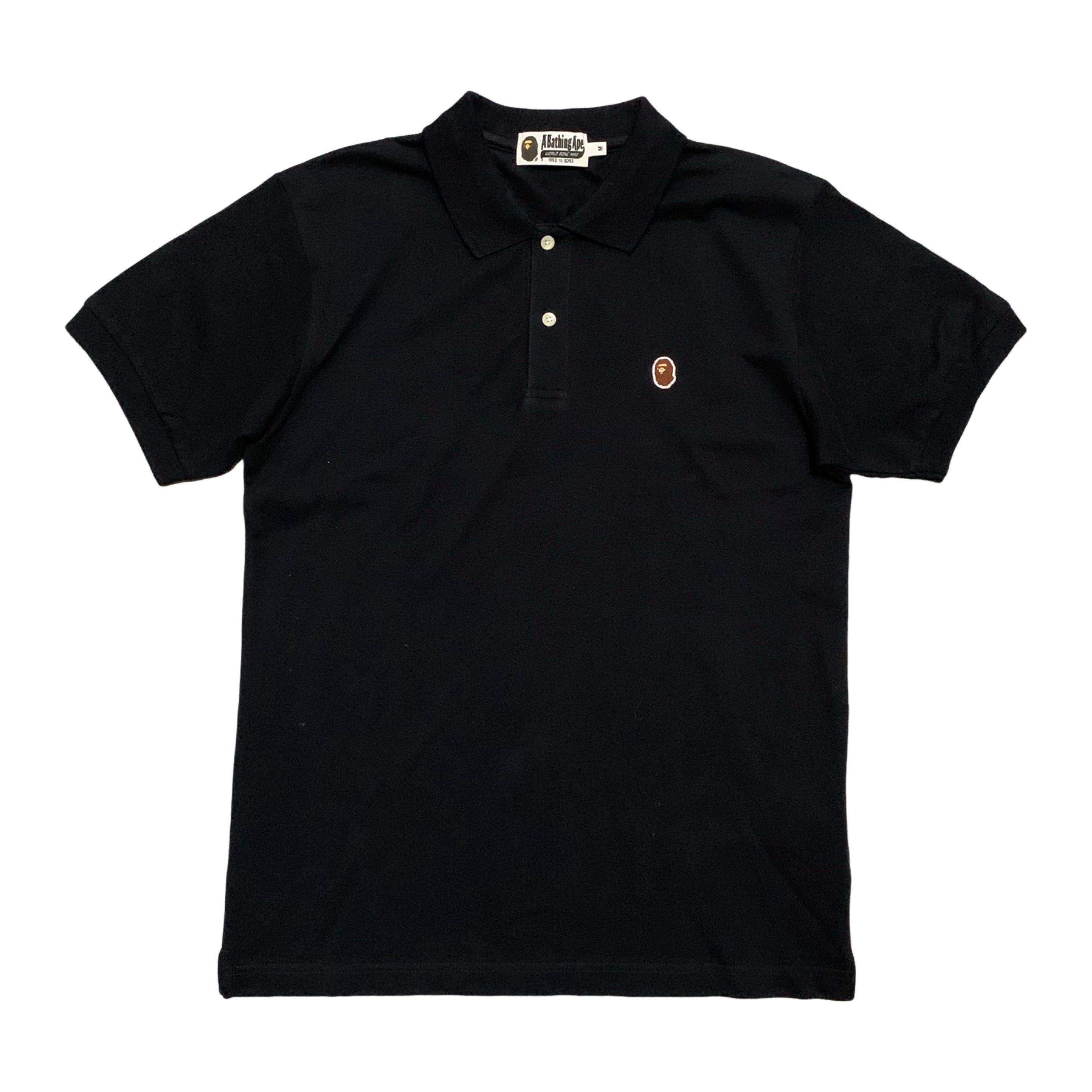 Bape Medium Polo Black Shirt Tee A Bathing Ape