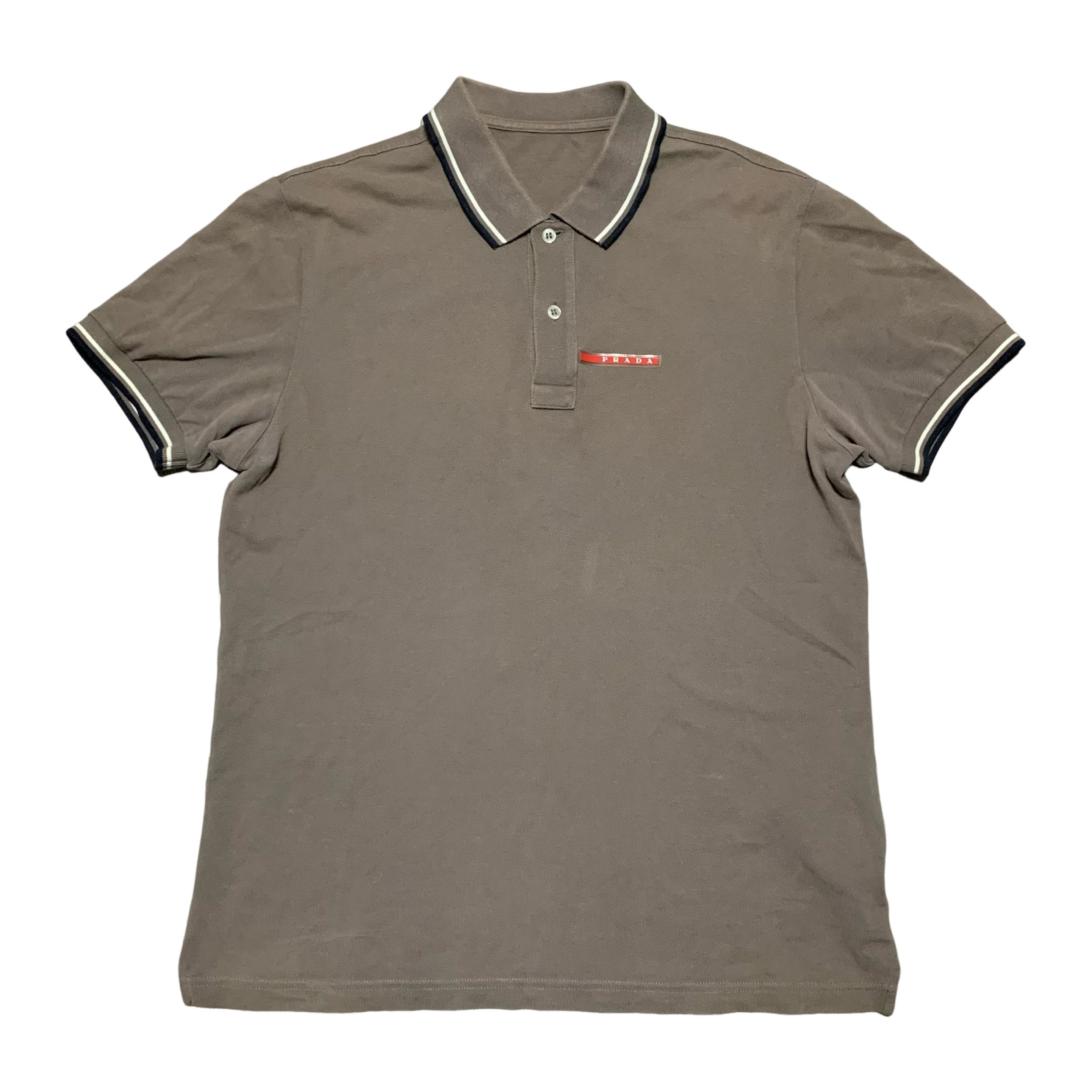 Prada Medium Grey Polo Shirt Shirt Sleeve Top