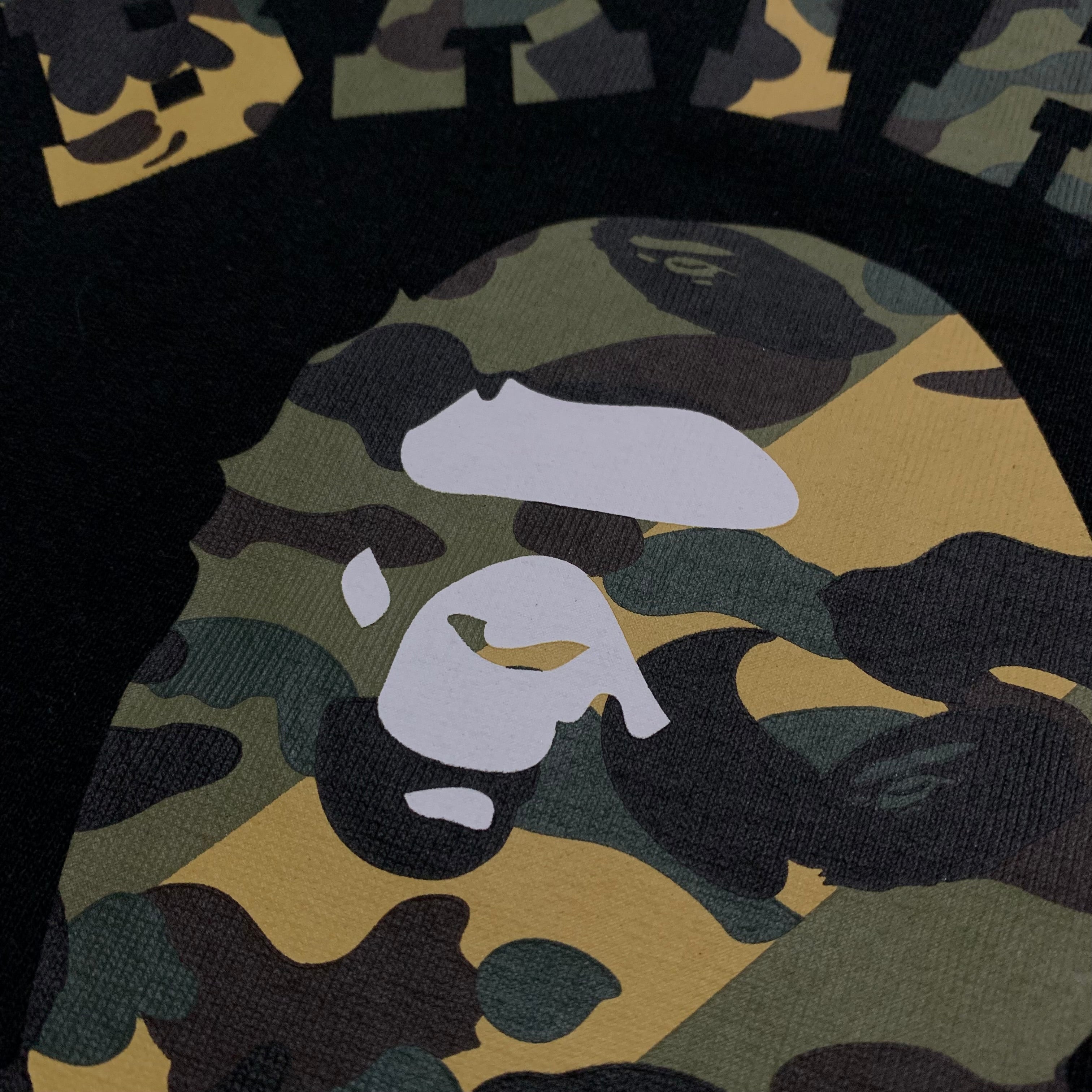 Bape XL College 1st Mix Camo Black Tee A Bathing Ape