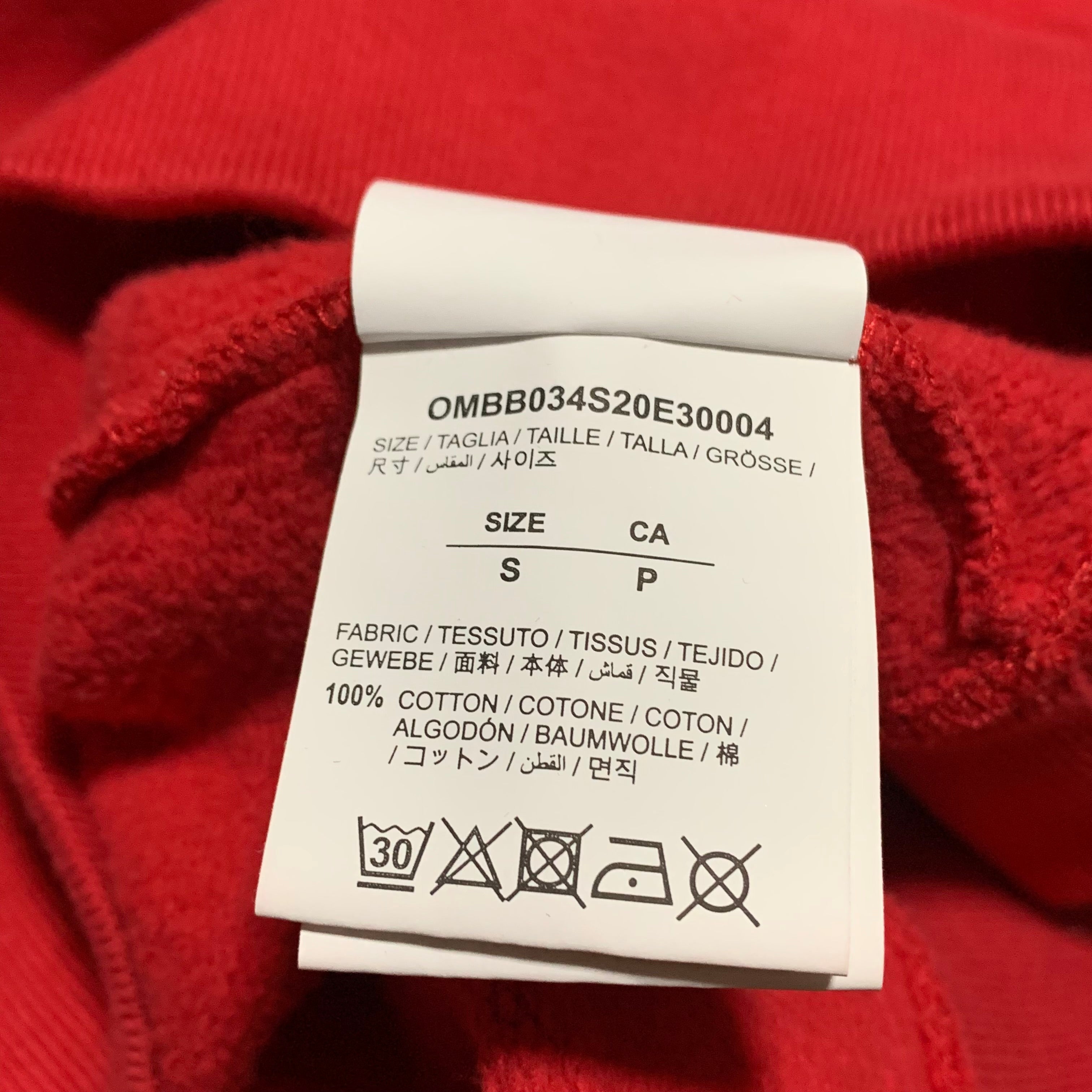 Off White Small Caravaggio Arrows Red Hoodie Virgil Abloh