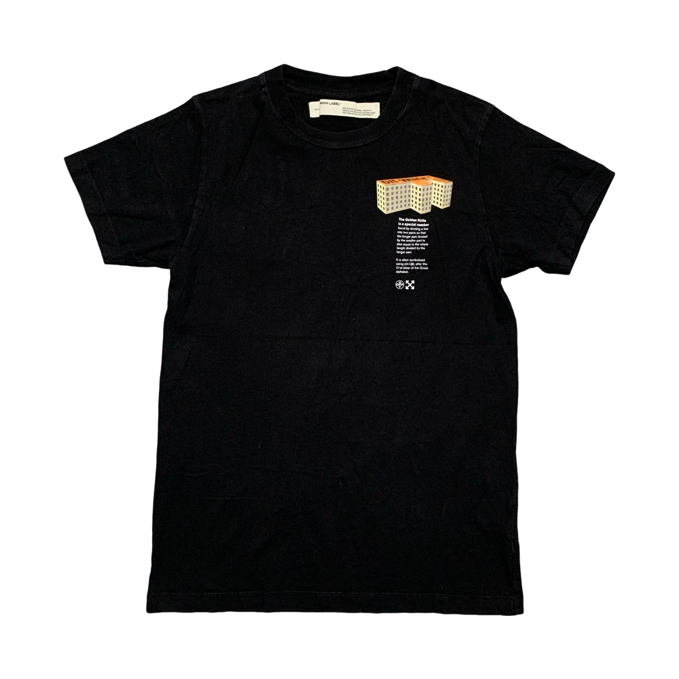 Off White Medium Black Tee 'Rationalism' Virgil Abloh (OMAA027R20185007)