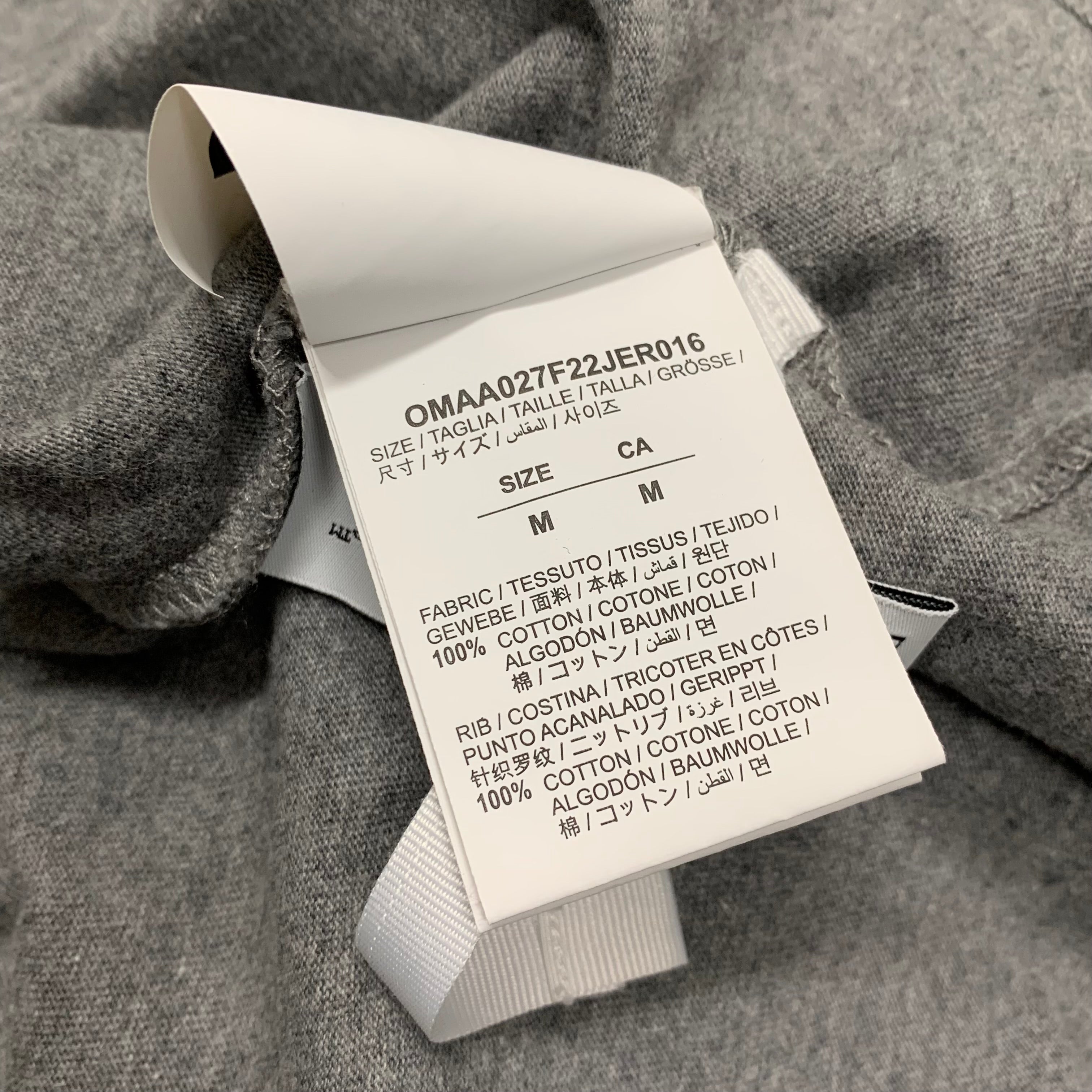 Off White Medium Tee Diag Outline Grey T-Shirt Virgil Abloh