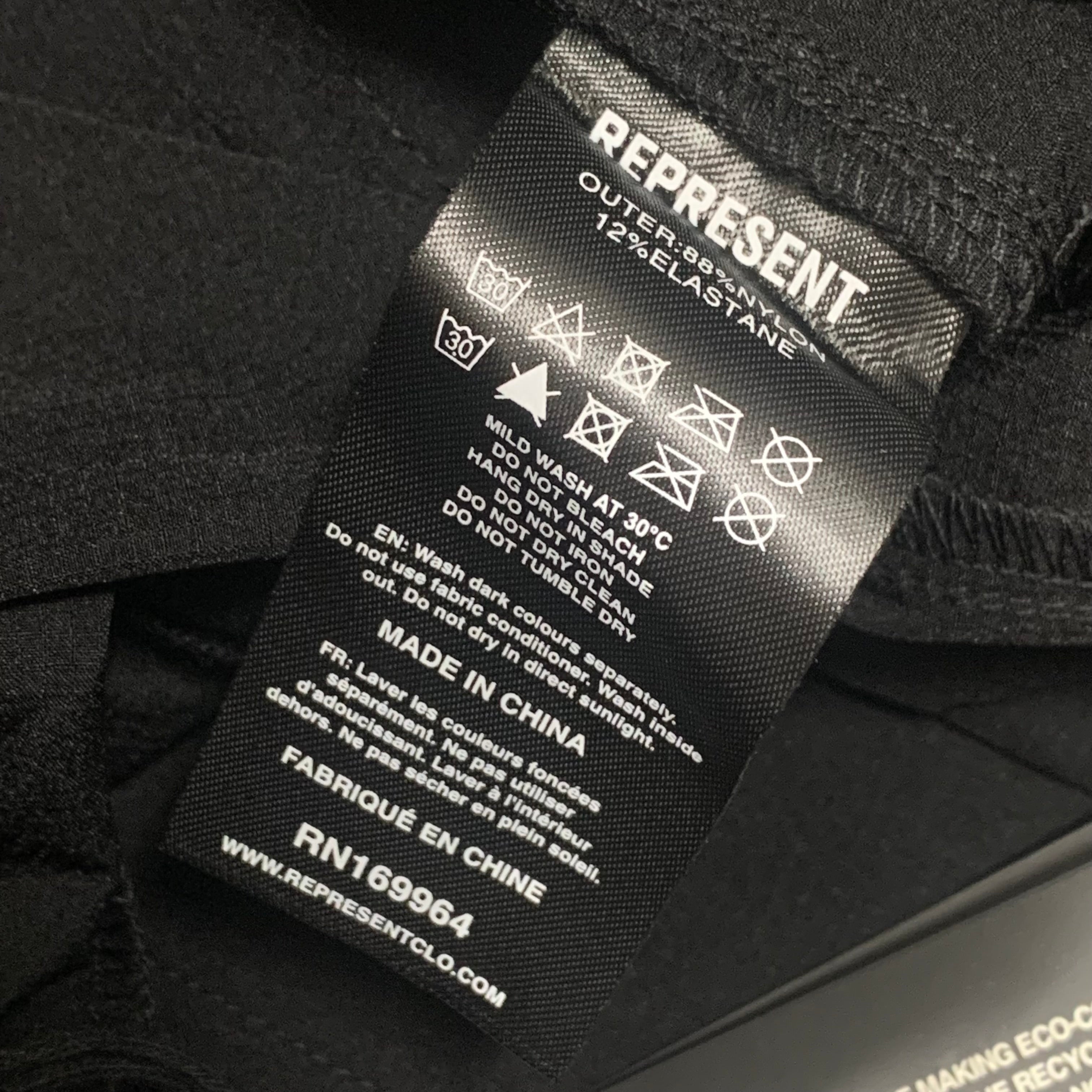Represent Small Pant 247 Black Zip Track Cargo Bottoms