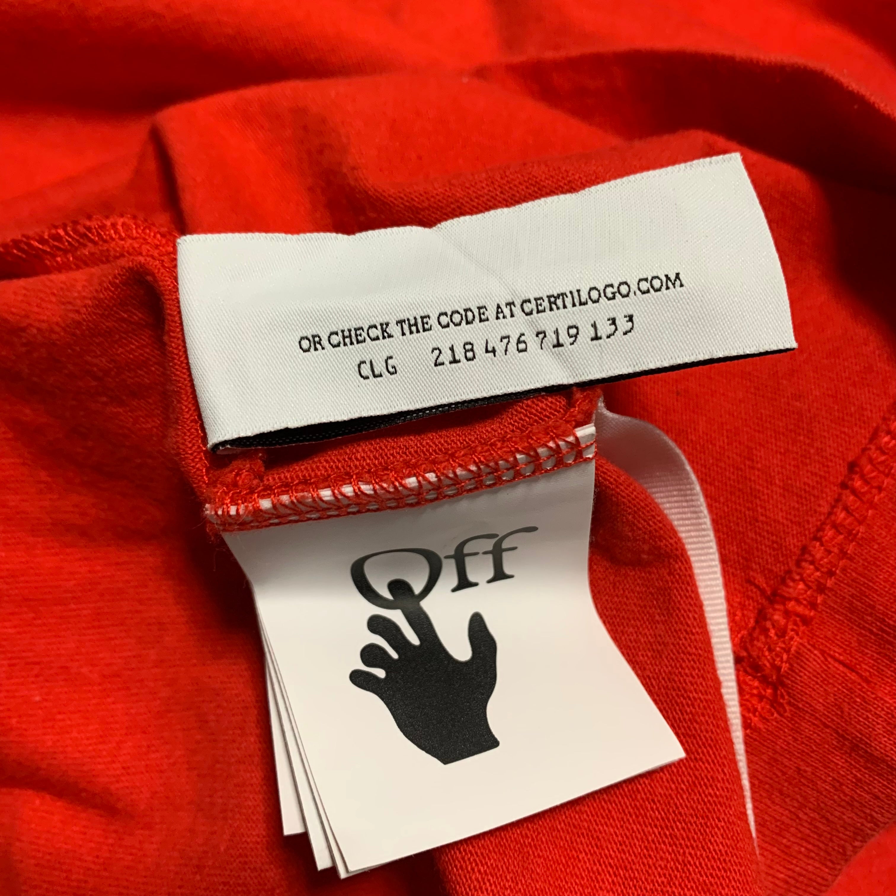 Off White Large Gun Fingers Red Tee Virgil Abloh