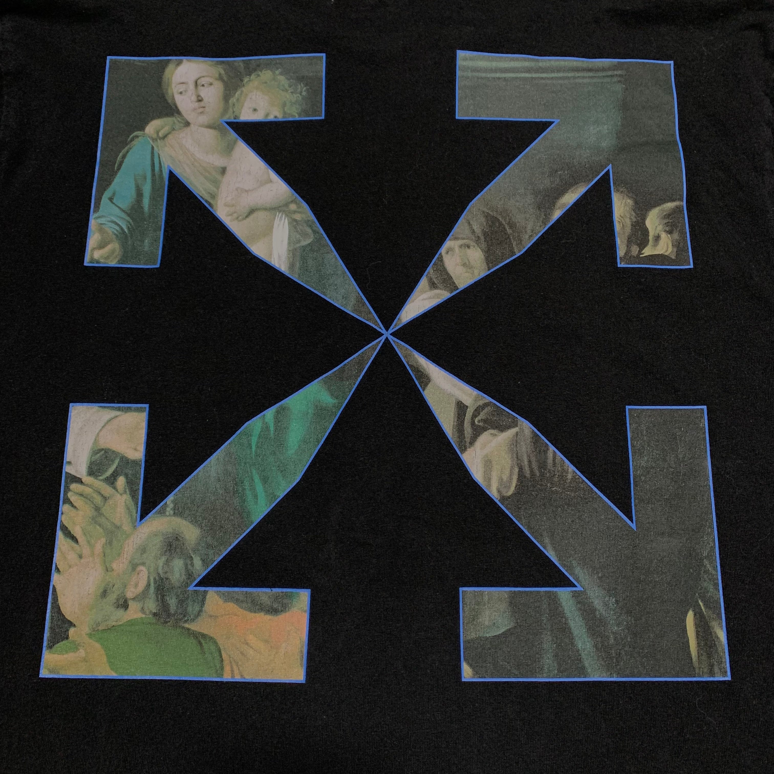 Off White Medium Caravaggio Arrows Black Tee Virgil Abloh