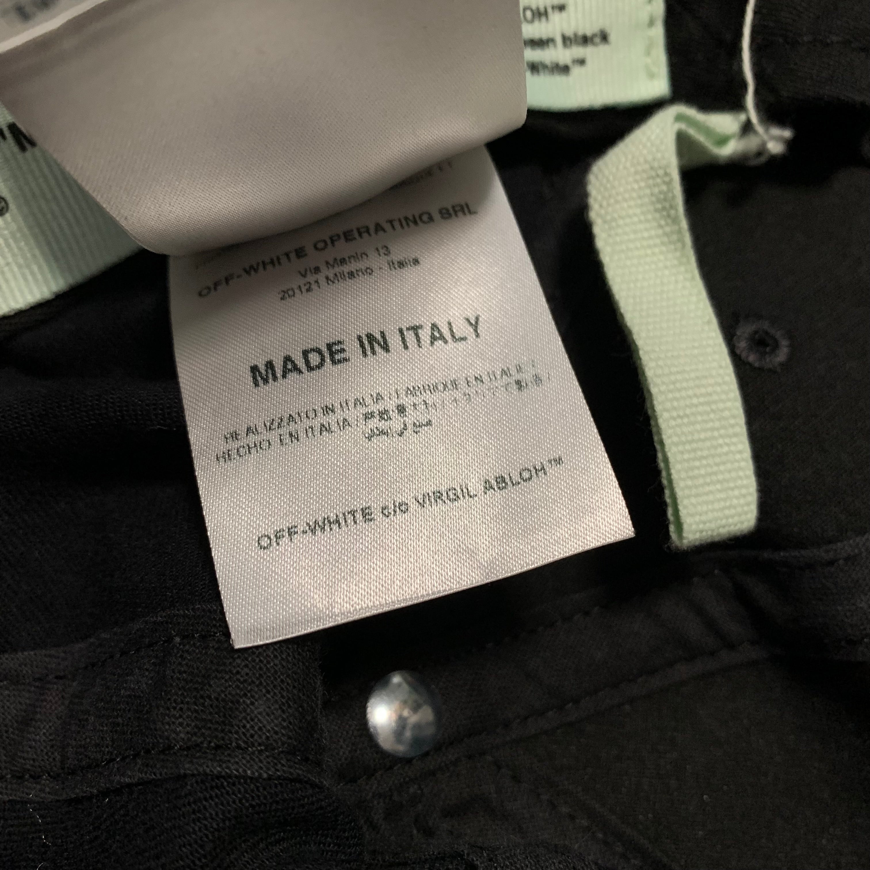 Off White Cap Baseball Cap Black Logo Graphic Virgil Abloh