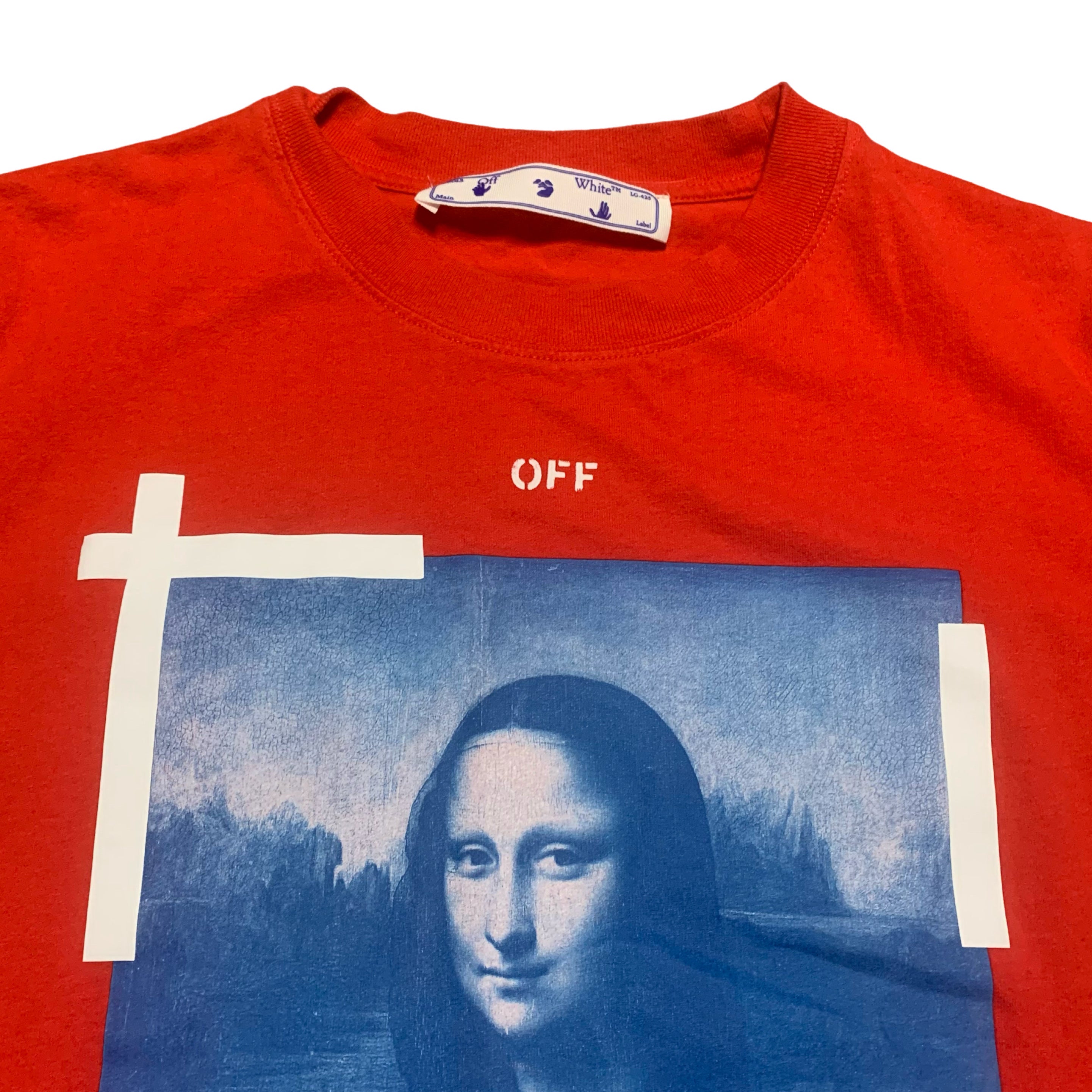 Off White Small Mona Lisa Arrows Red Tee Virgil Abloh