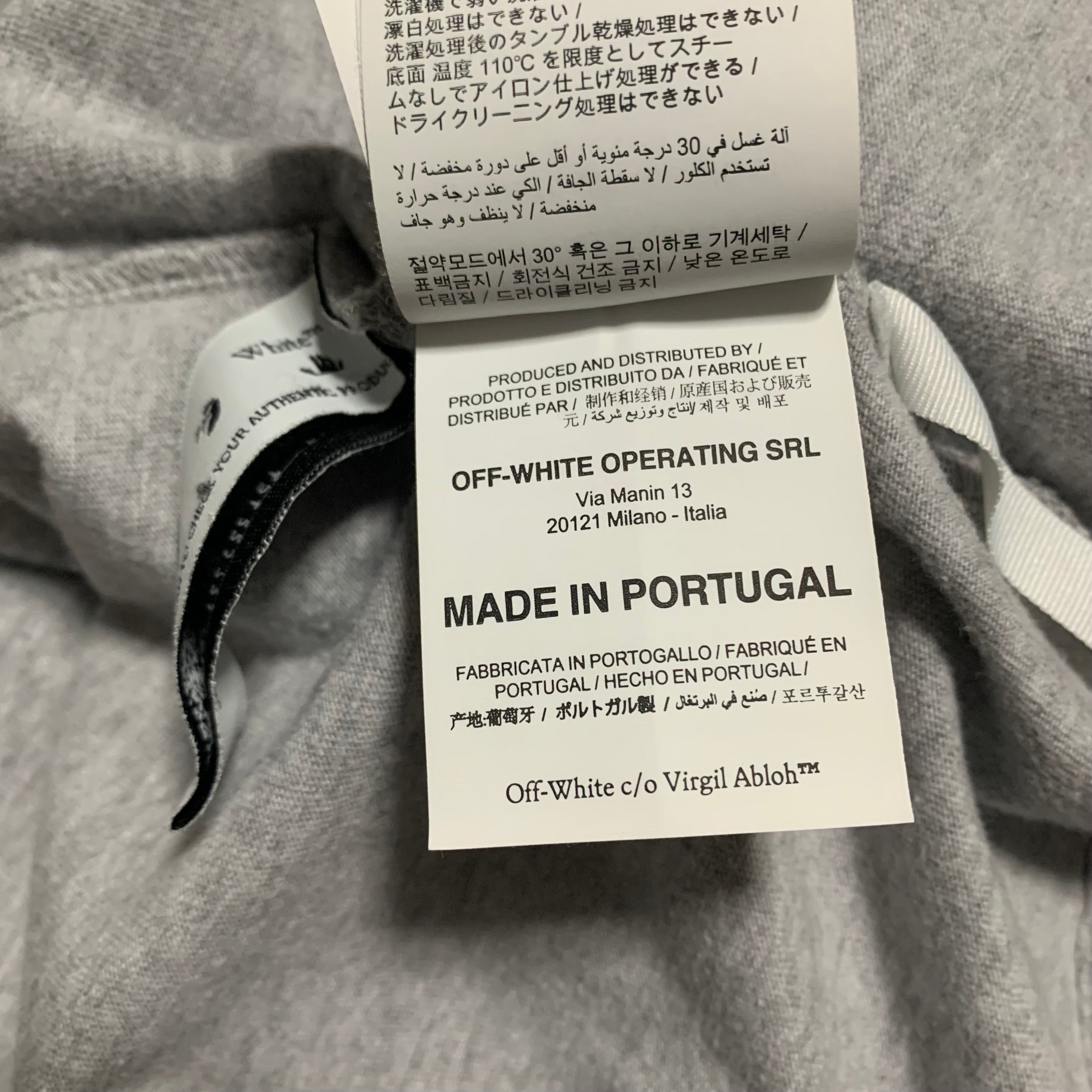 Off White Small Marker Arrows Grey Tee Virgil Abloh
