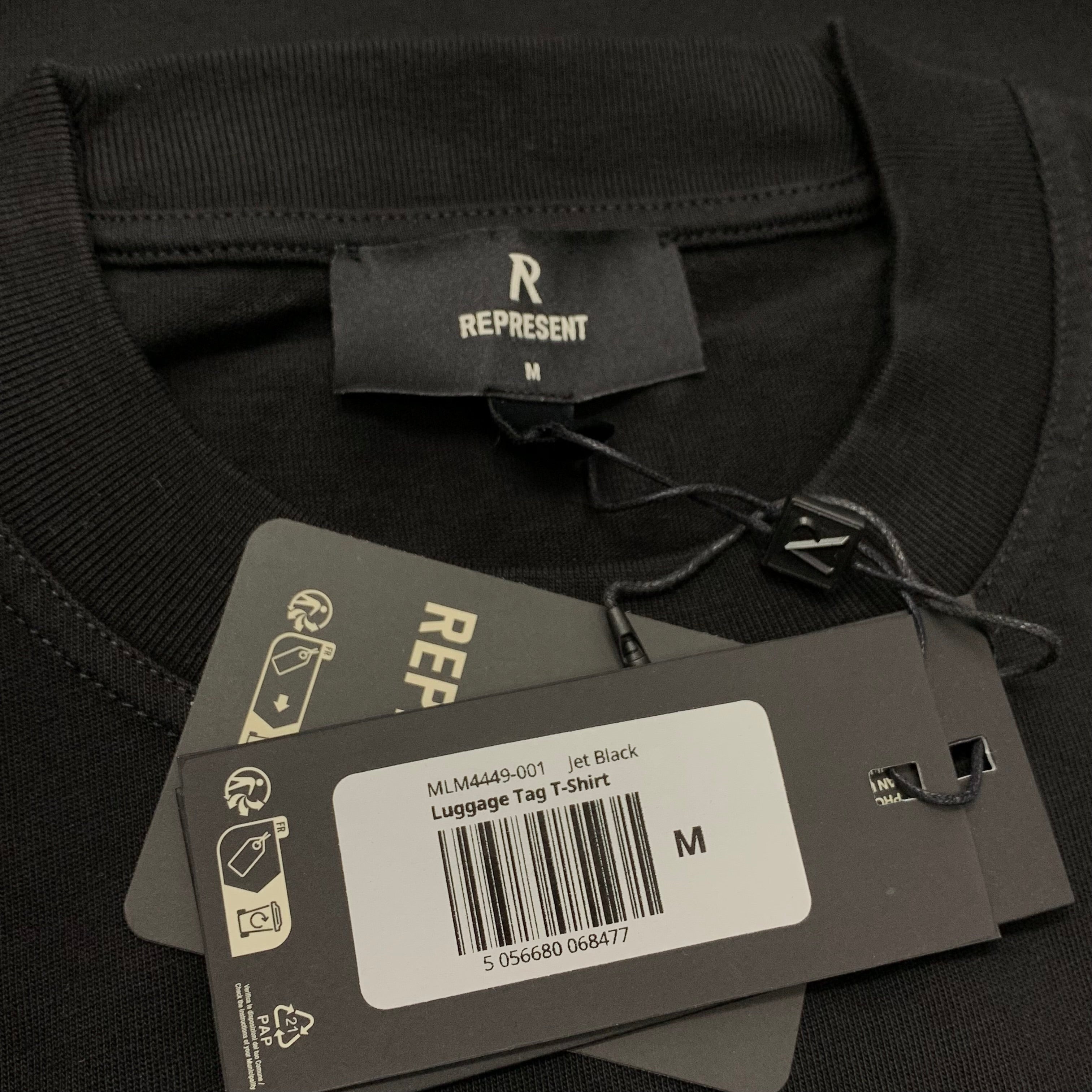 Represent Medium Tee Luggage Tag Jet Black T-Shirt