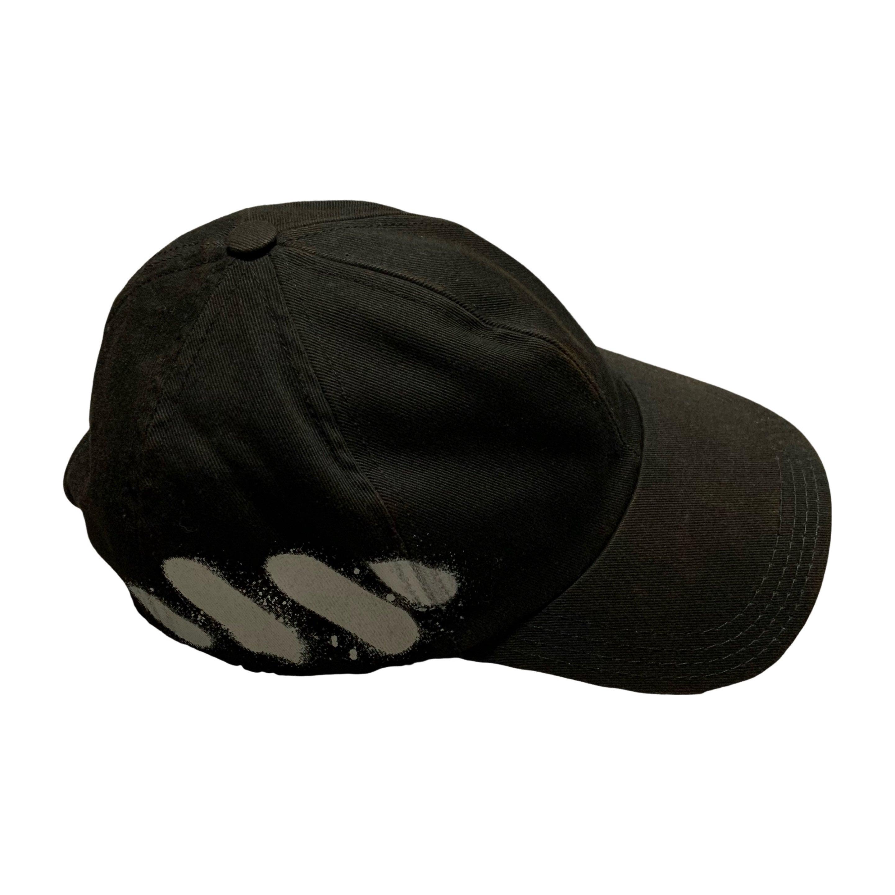 Off White Hat Spray Paint Diagonal Black Cap Virgil Abloh