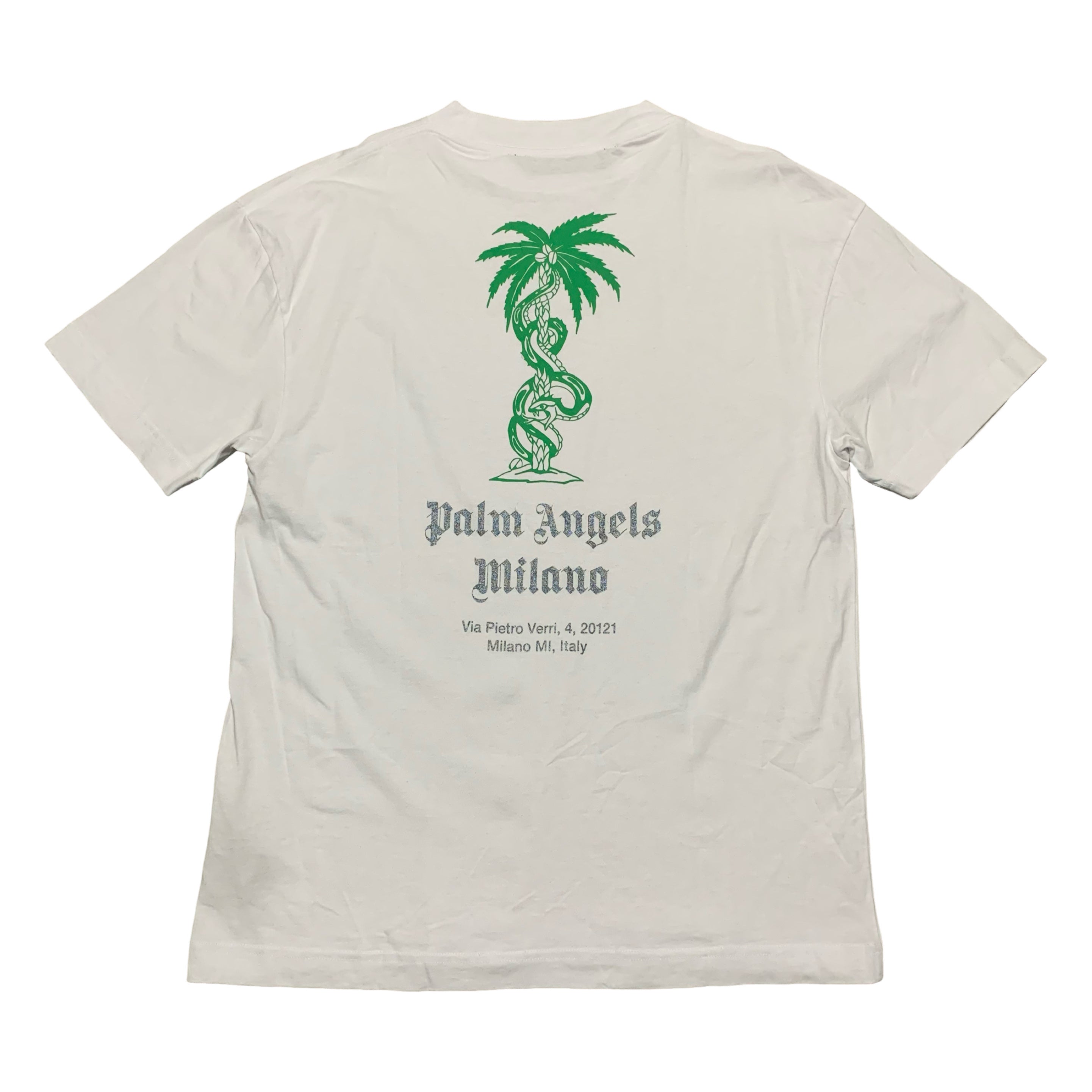 Palm Angels Medium Milano Snake Graphic White Tee