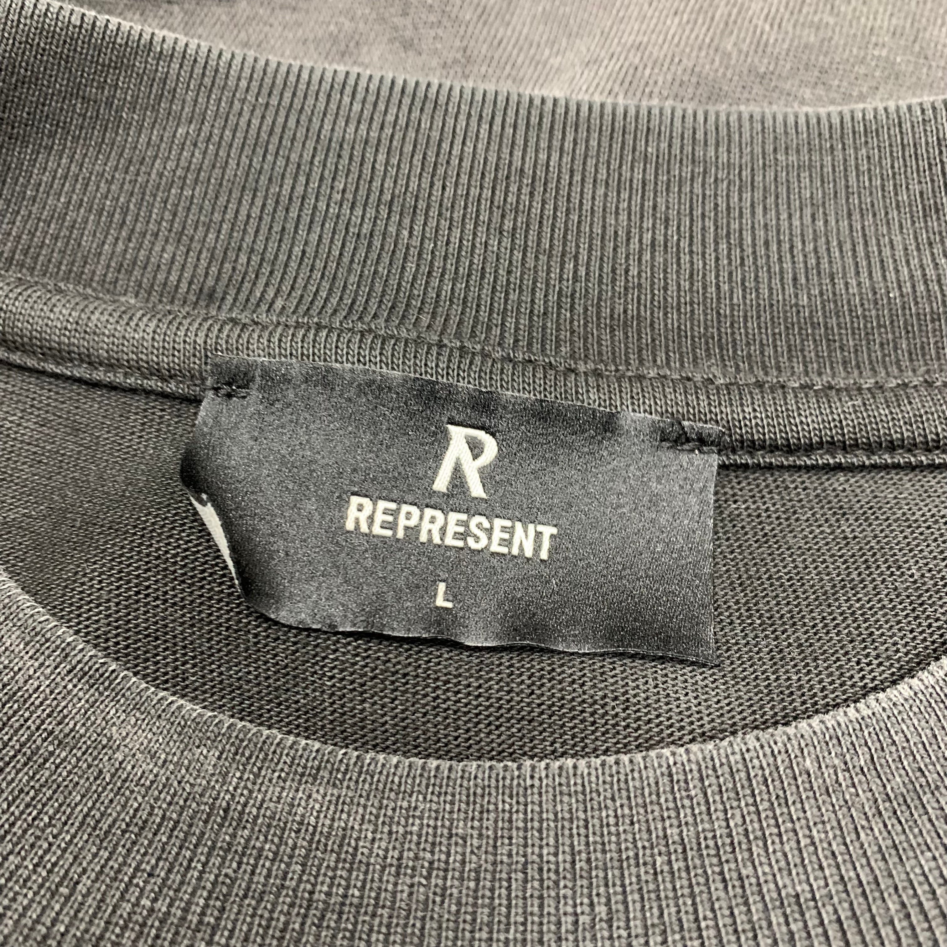 Represent Large Tee Concepts Graphic Stained Black T-Shirt (Sample)