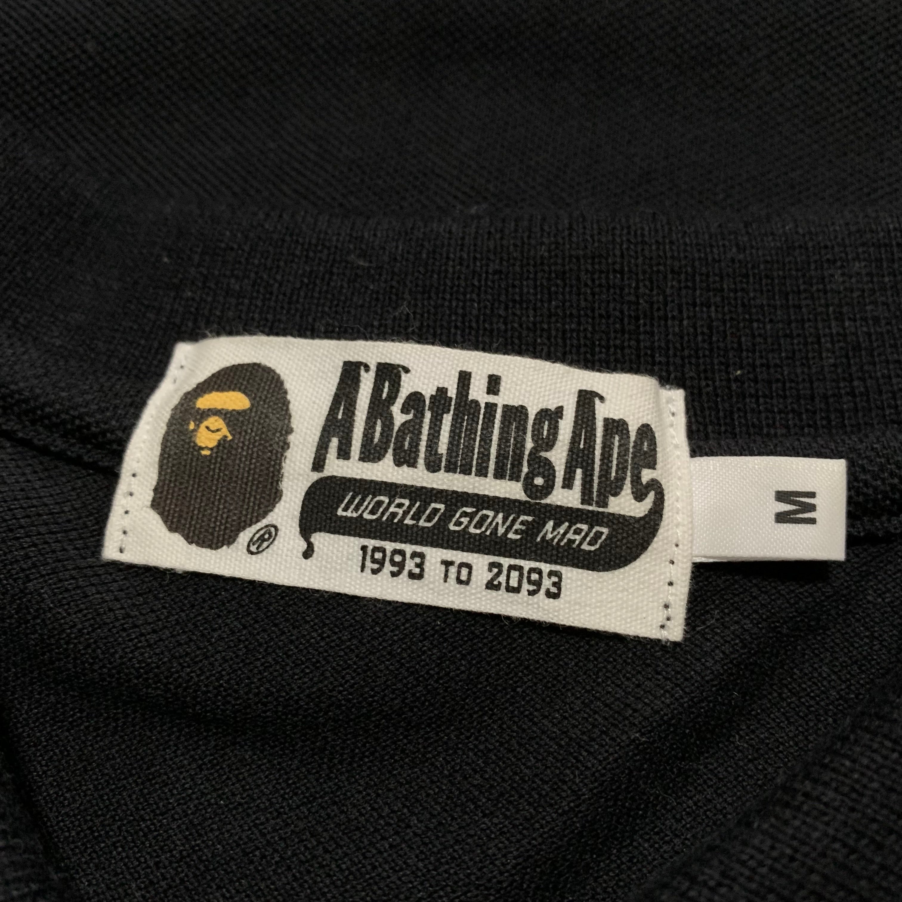 Bape Medium Polo Black Shirt Tee A Bathing Ape