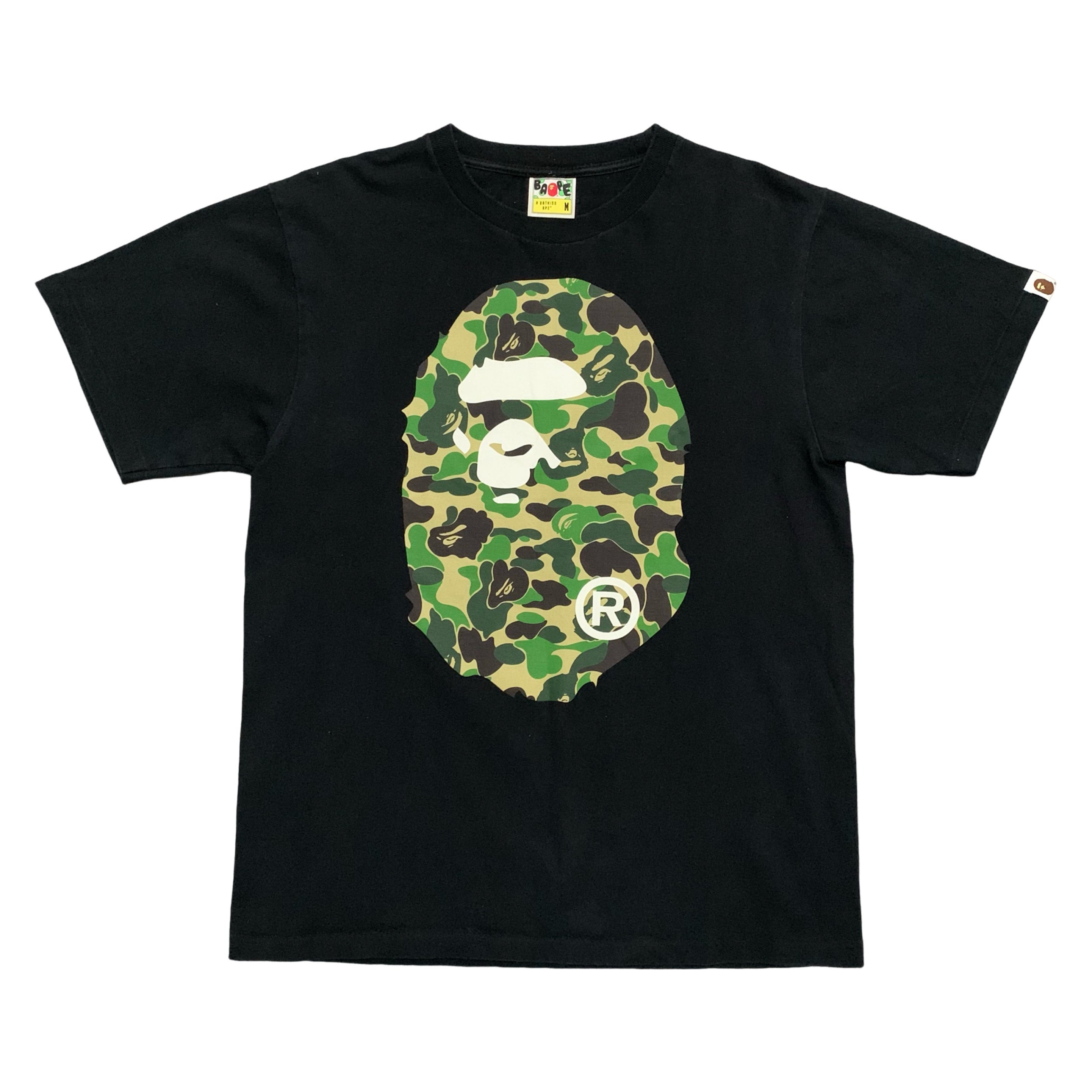 Bape Medium Green ABC Big Ape Head Black Tee