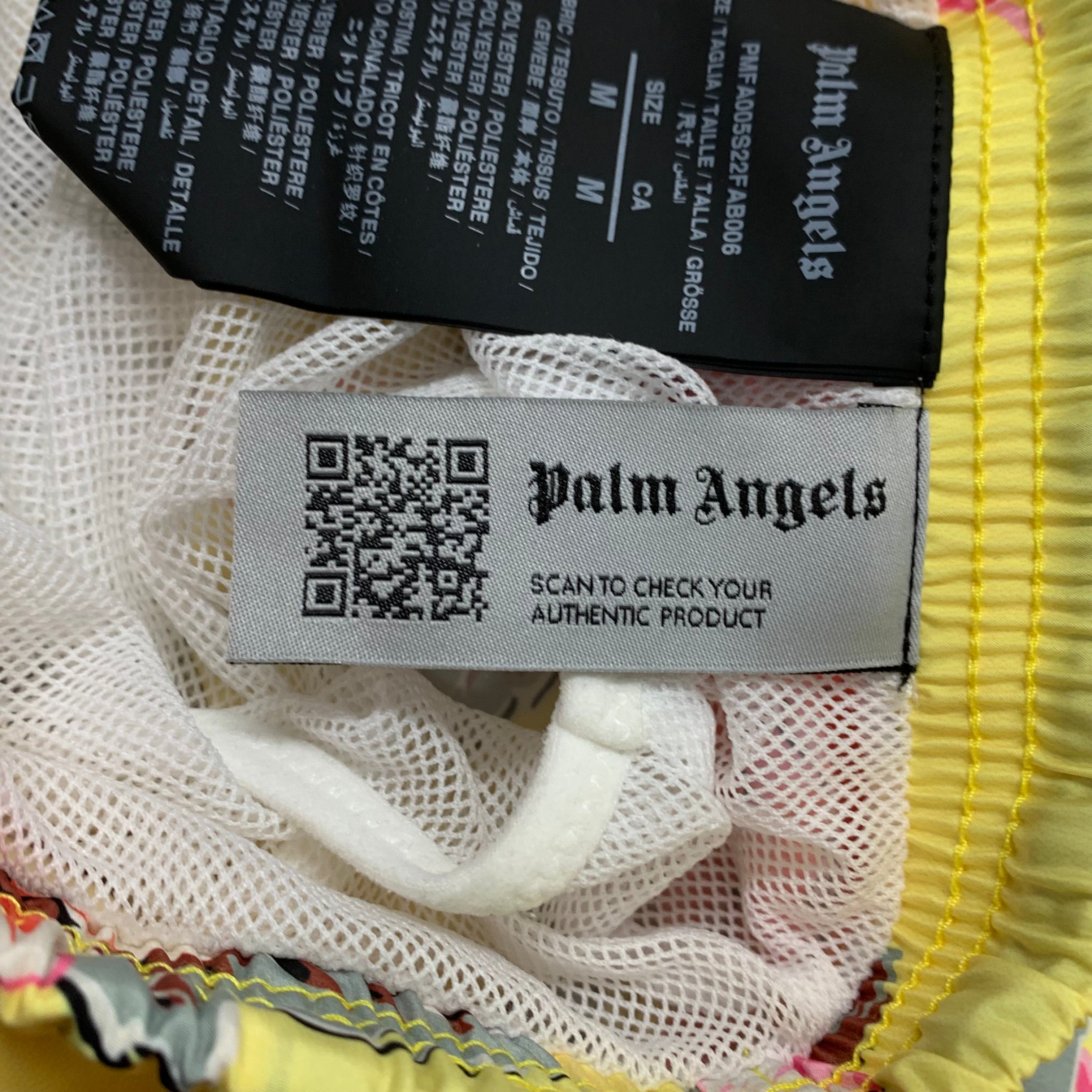 Palm Angels Medium Swim Shorts Floral Yellow Hibiscus