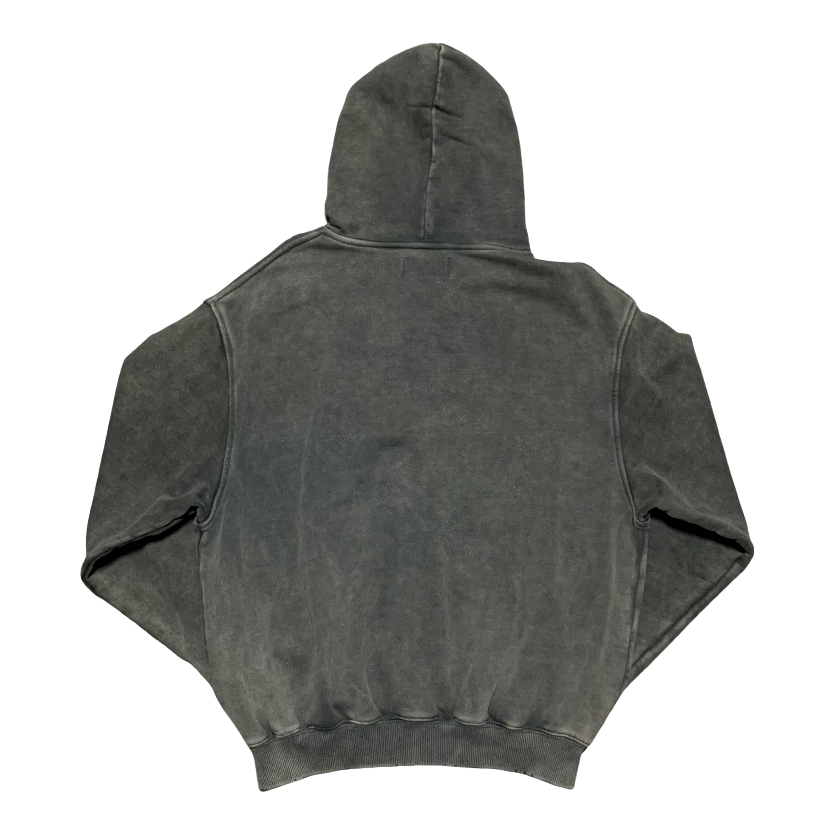Represent Small Blanks Hoodie Zip Vintage Grey Distressed
