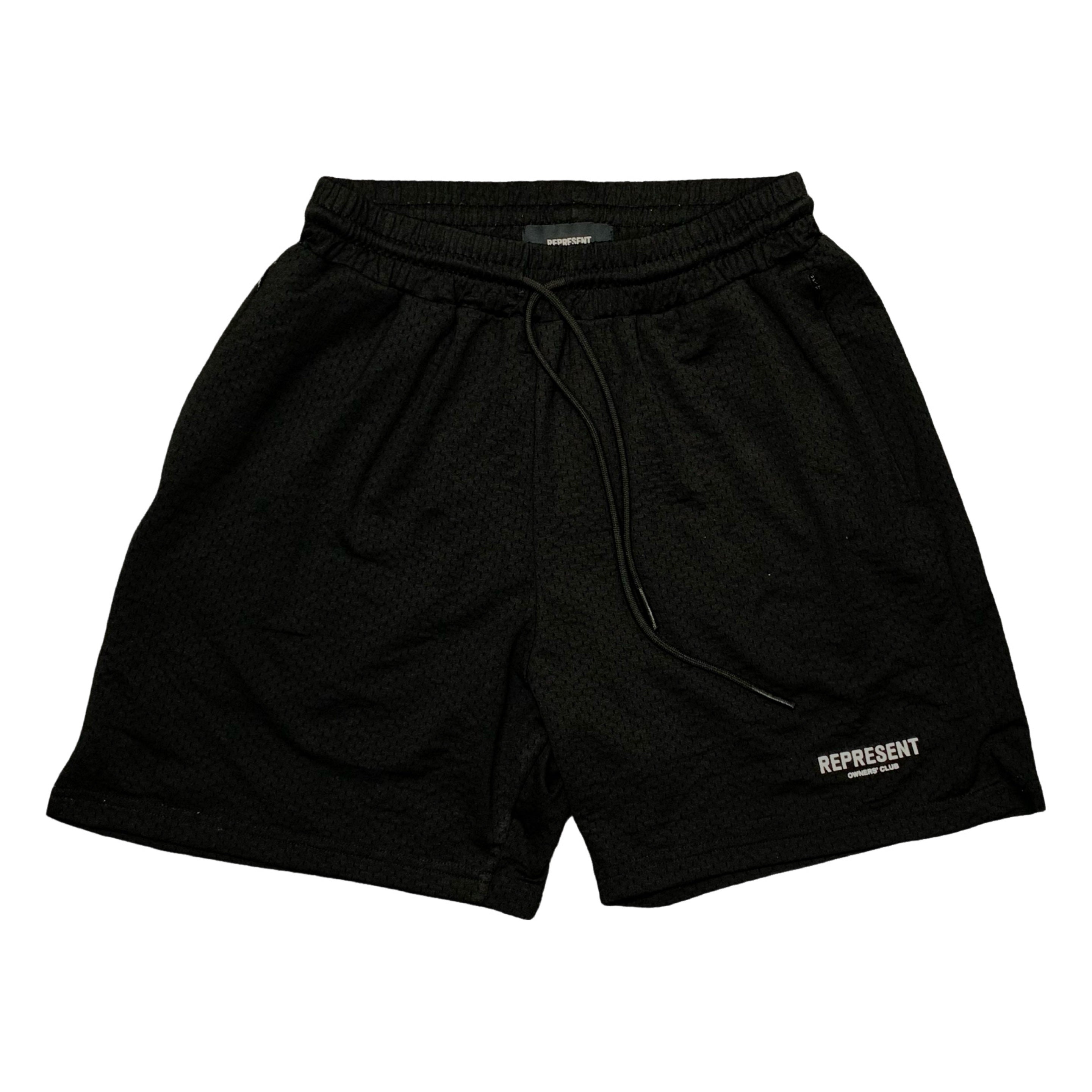 Represent Small Shorts Owners Club Black Mesh Zip Shorts