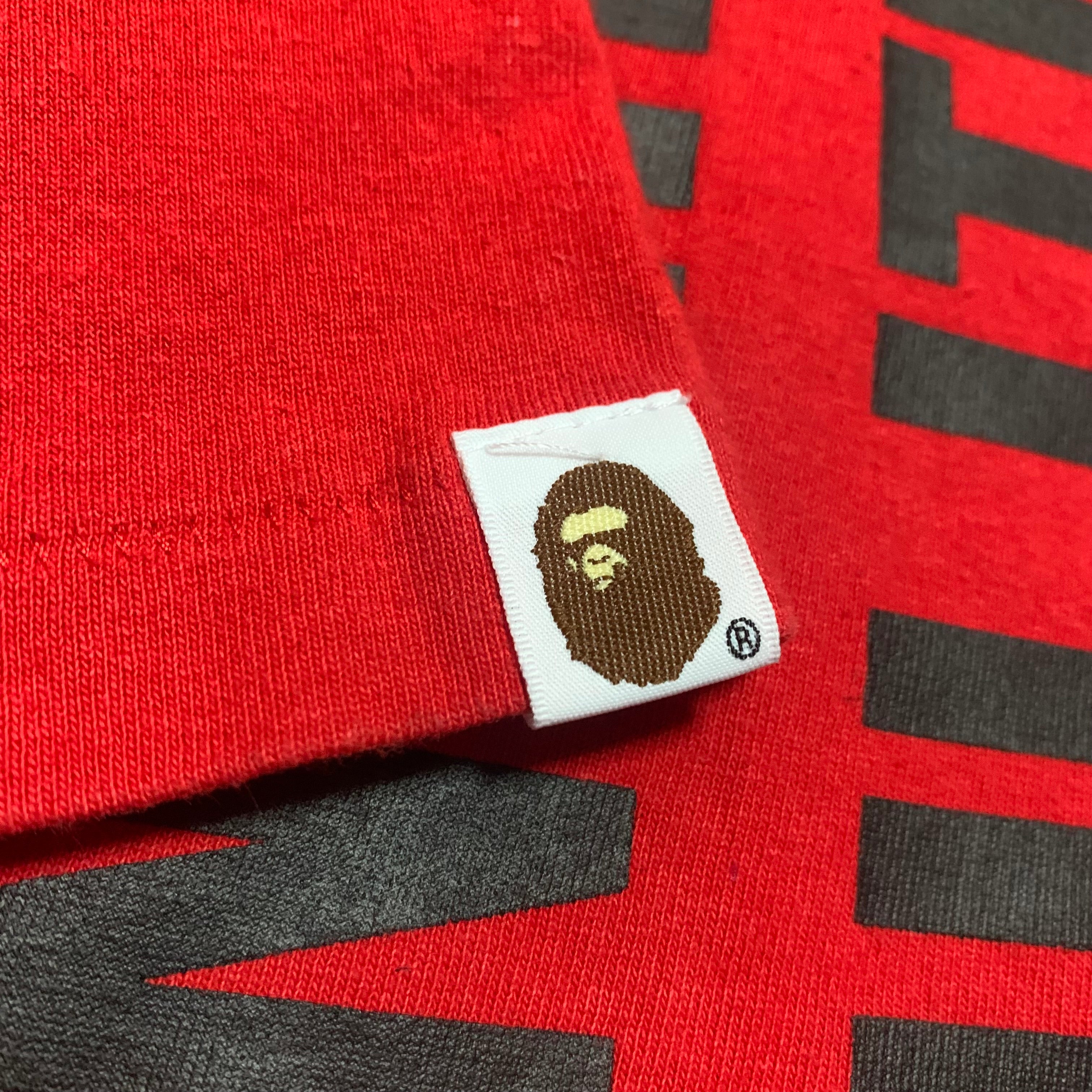 Bape Medium Tiger Shark Red Tee A Bathing Ape